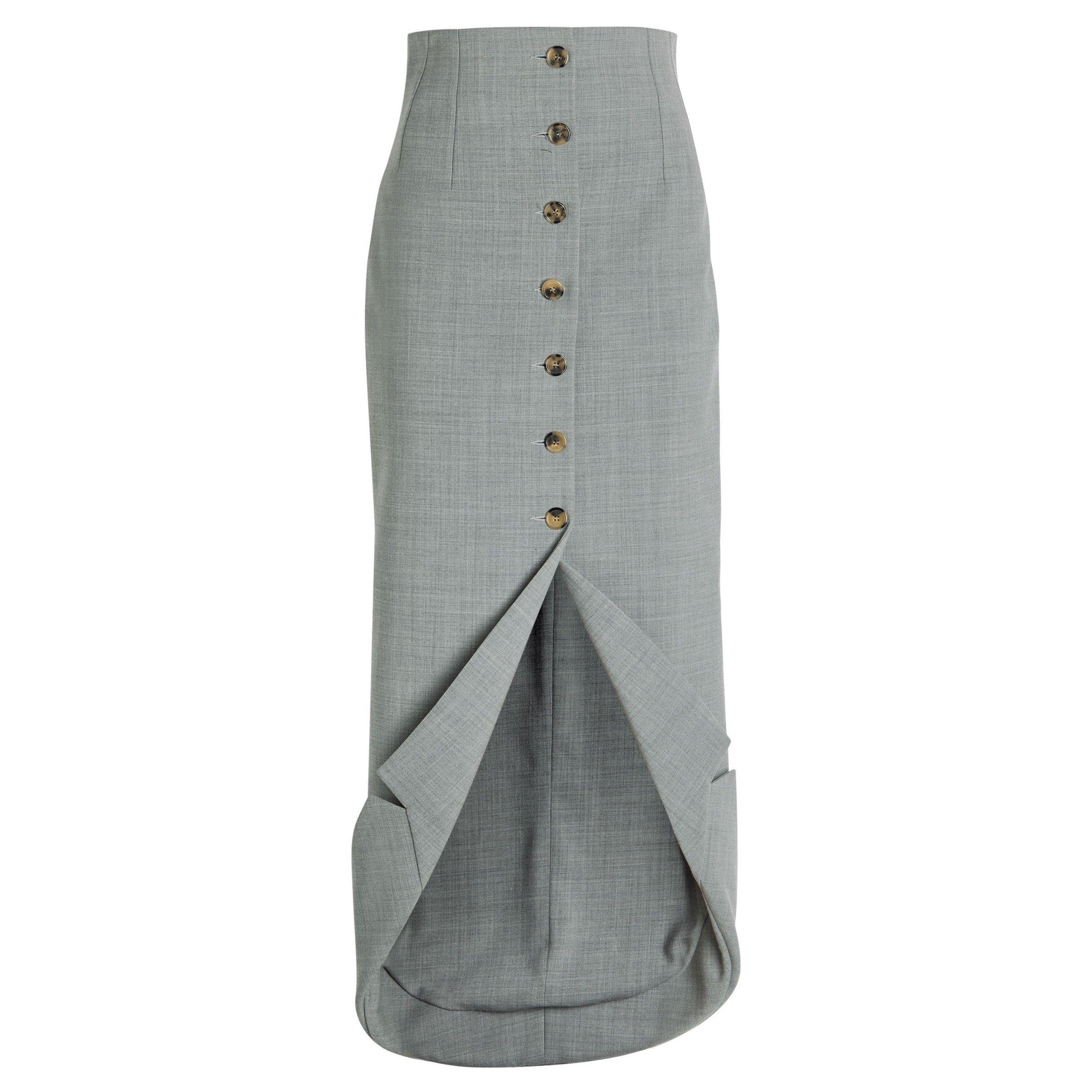 GREY - Unknown - TAILORED SKIRT WITH JACKET COL - 1