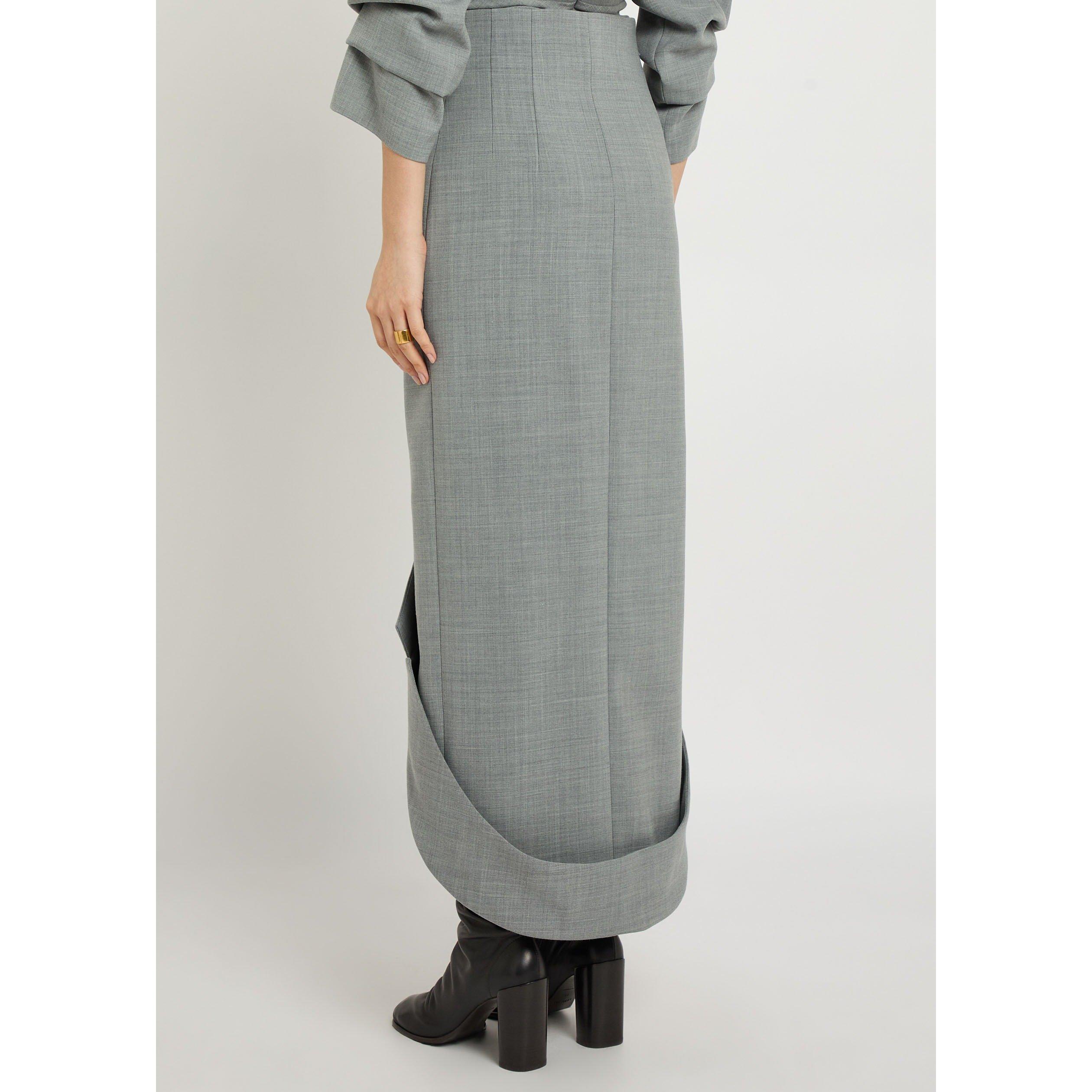 GREY - Unknown - TAILORED SKIRT WITH JACKET COL - 3