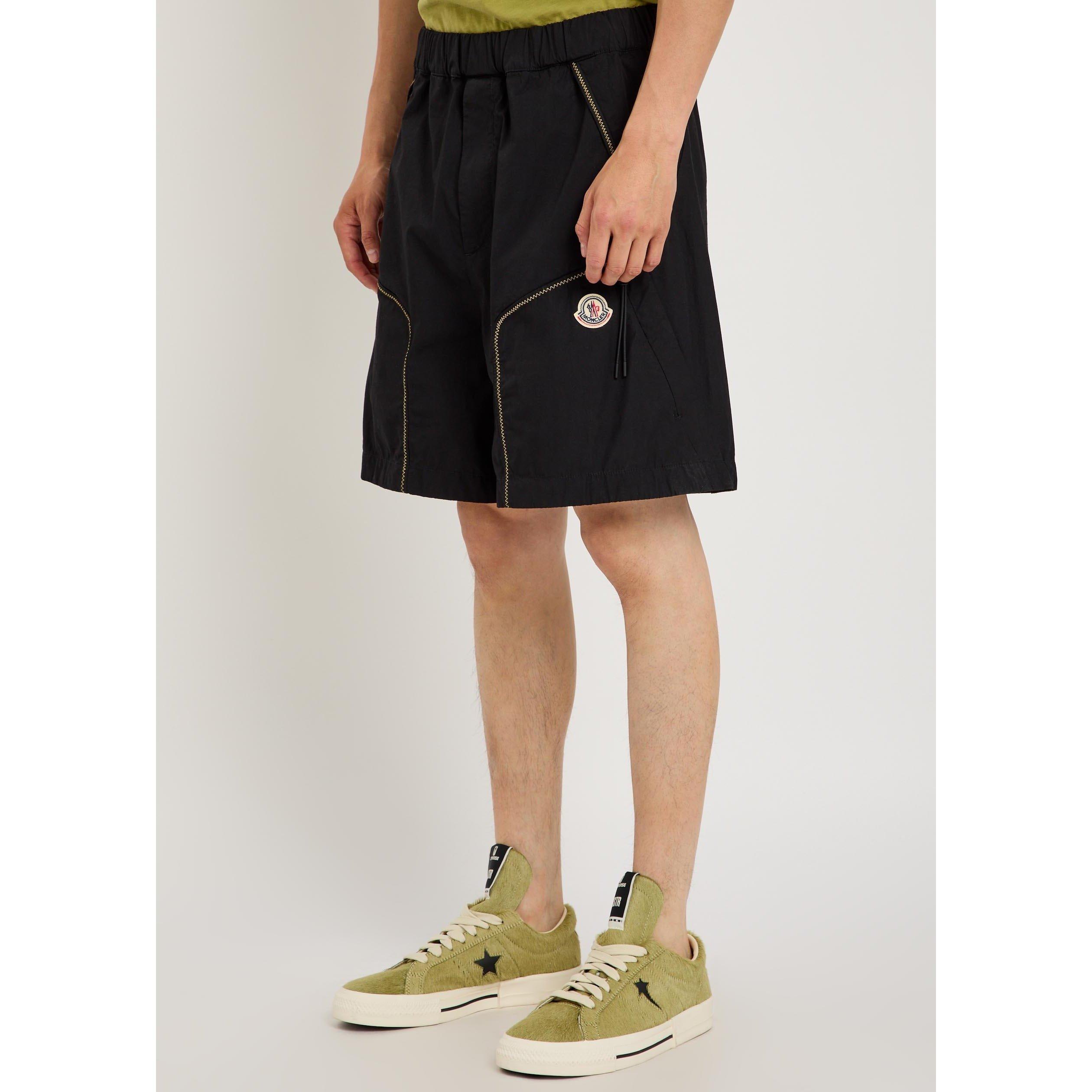 BLACK - Moncler - Men's Cotton Baggy Woven Shorts - 2