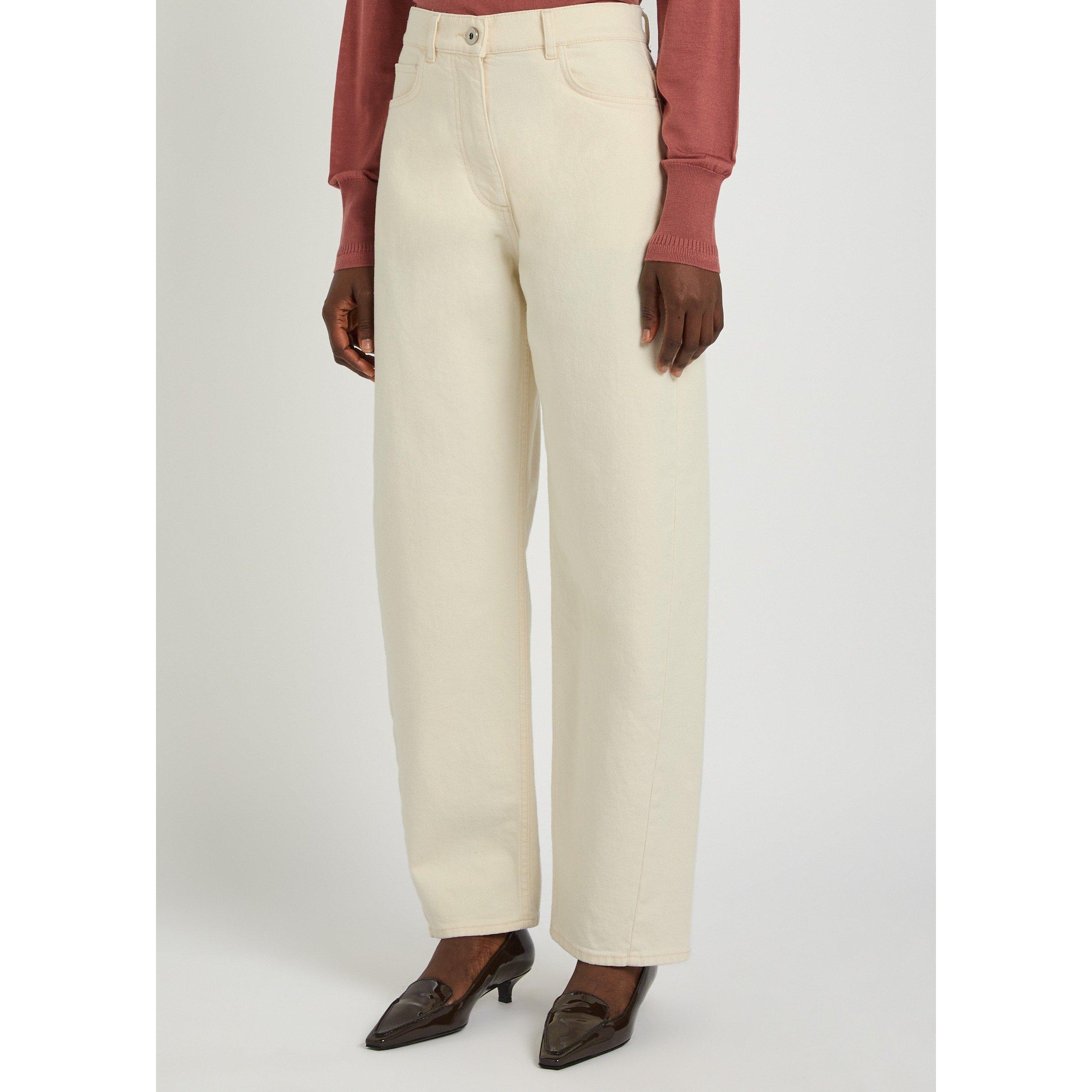 BEIGE - Another Tomorrow - DENIM CURVED PANT - 2