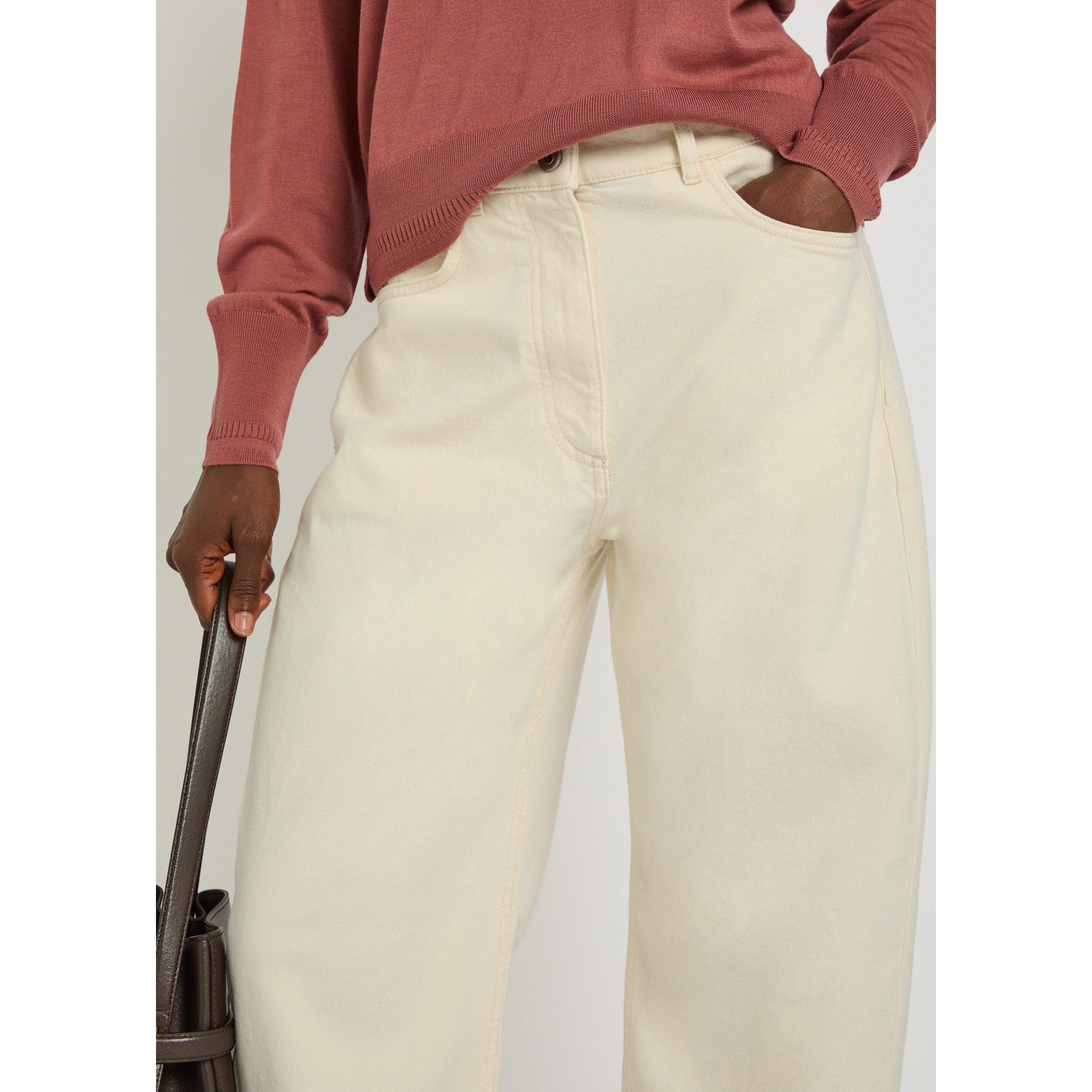 BEIGE - Another Tomorrow - DENIM CURVED PANT - 4