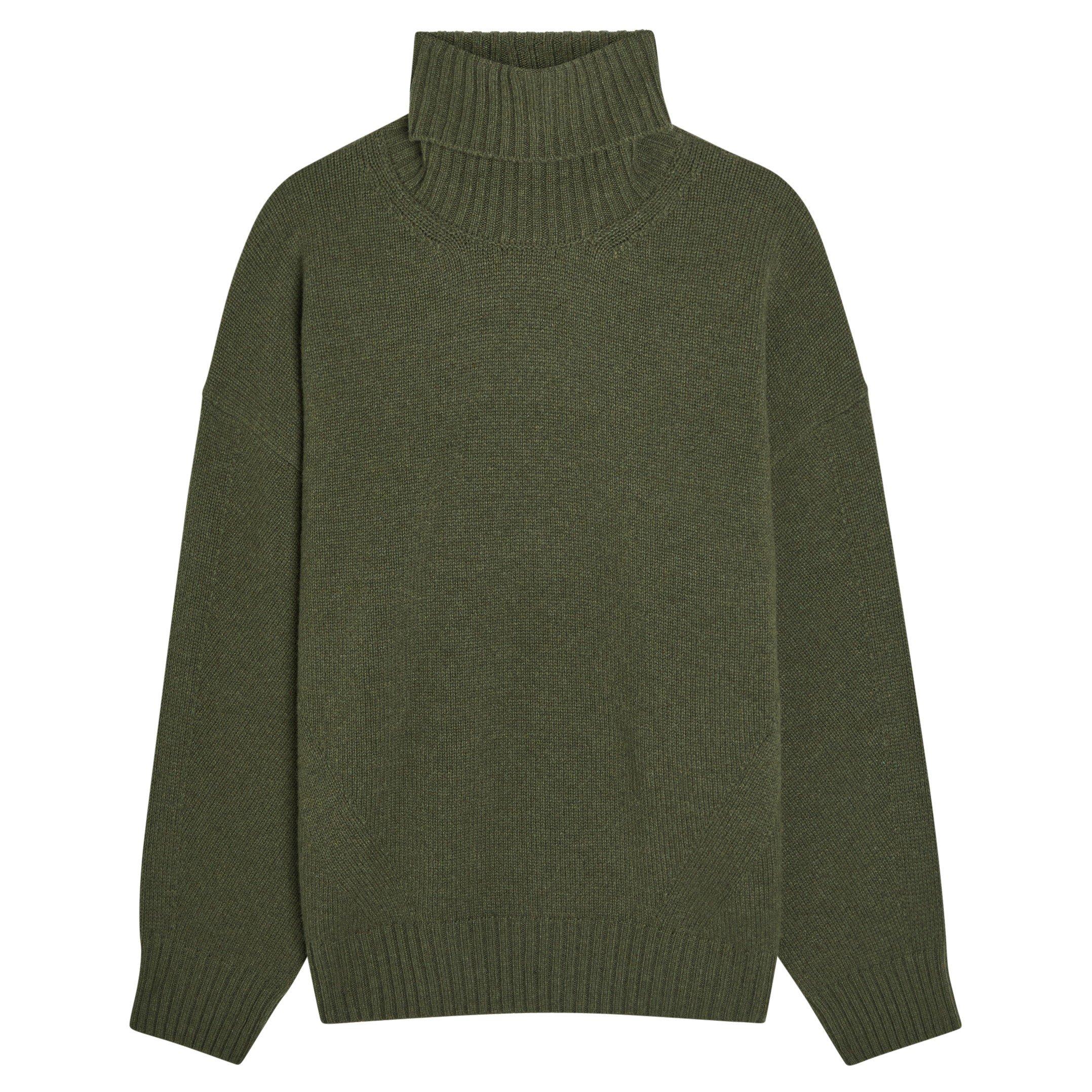 DARK GREEN - Another Tomorrow - OVERSIZED LUXE TURTLENECK - 1