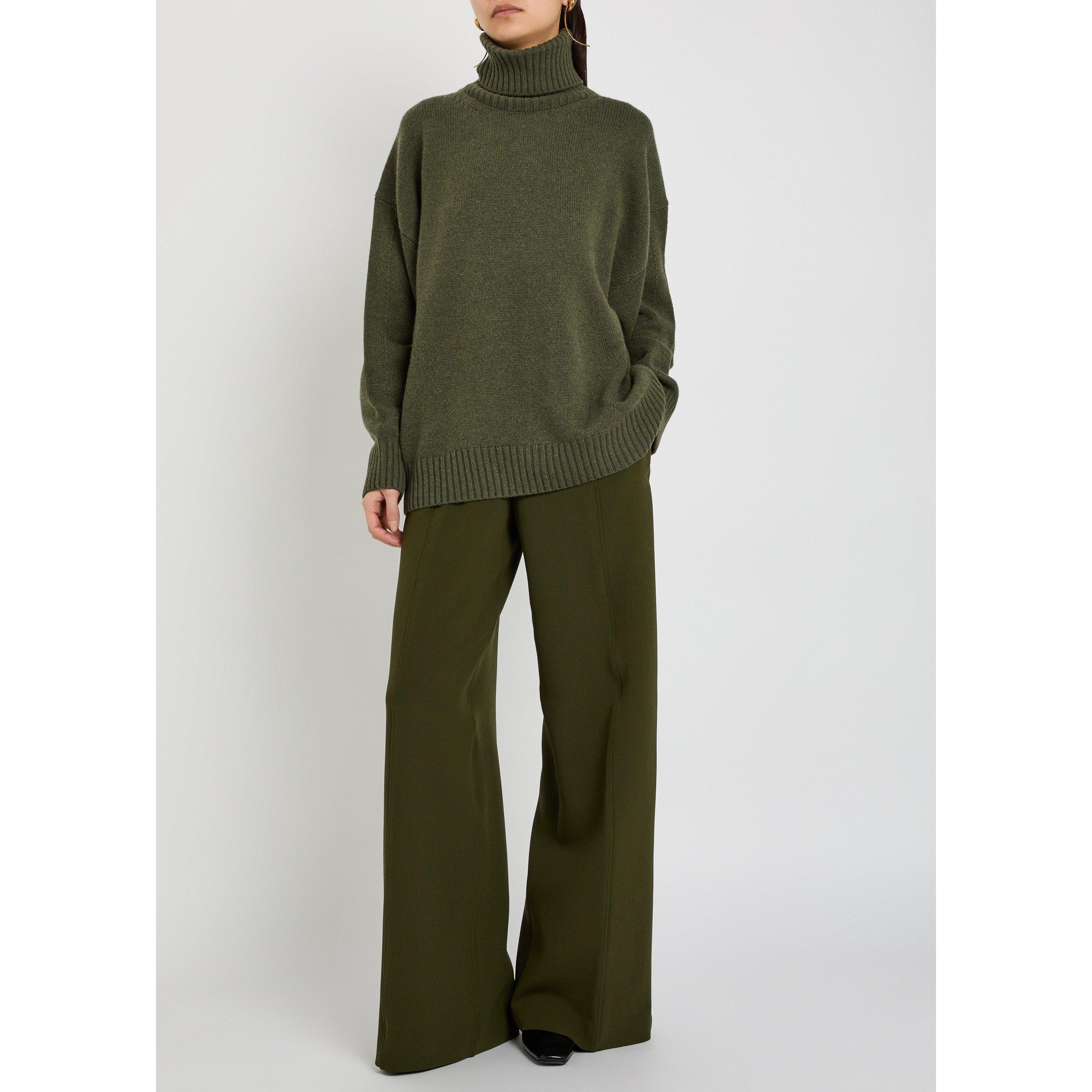 DARK GREEN - Another Tomorrow - OVERSIZED LUXE TURTLENECK - 5