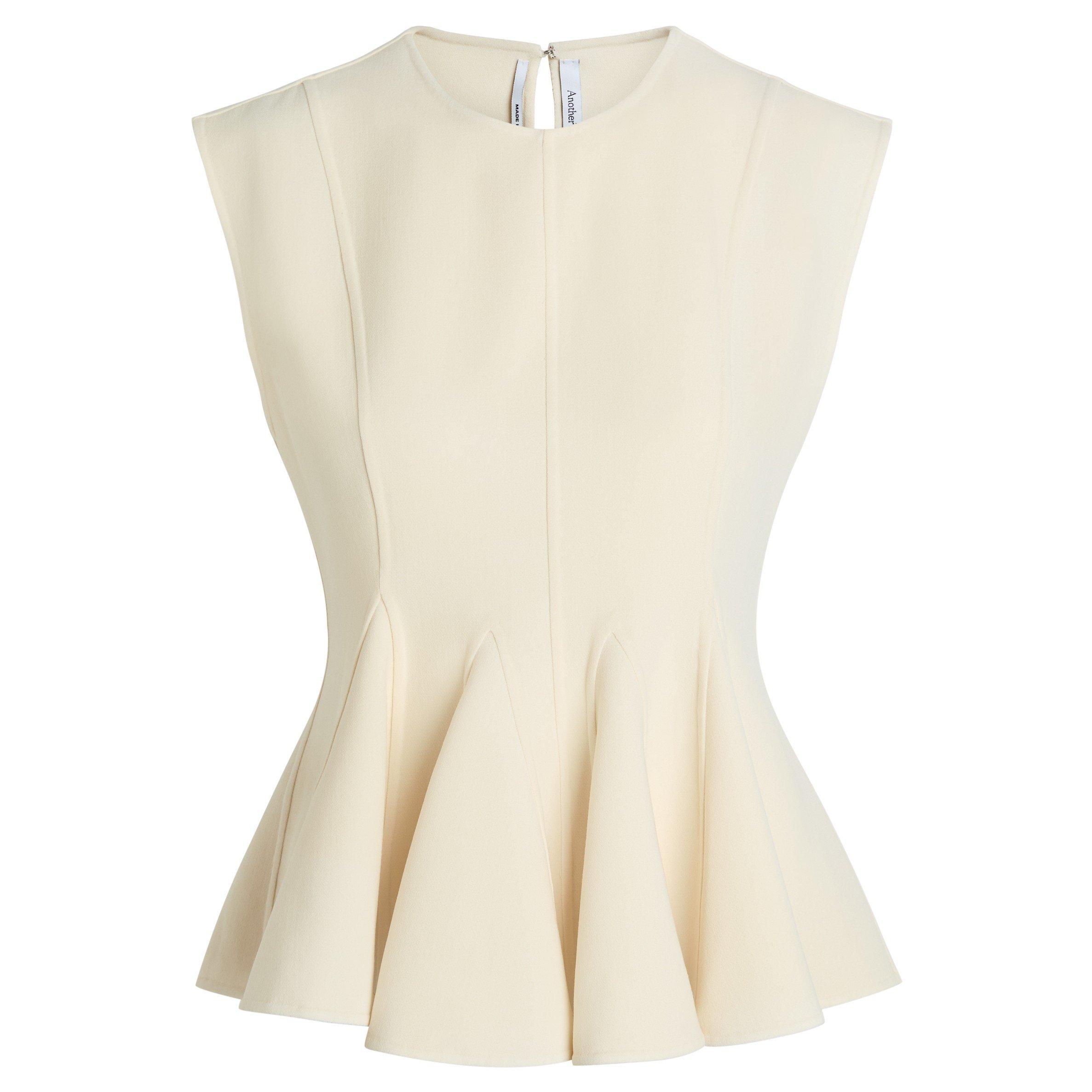 BEIGE - Another Tomorrow - DOUBLE FACE GODET TOP - 1