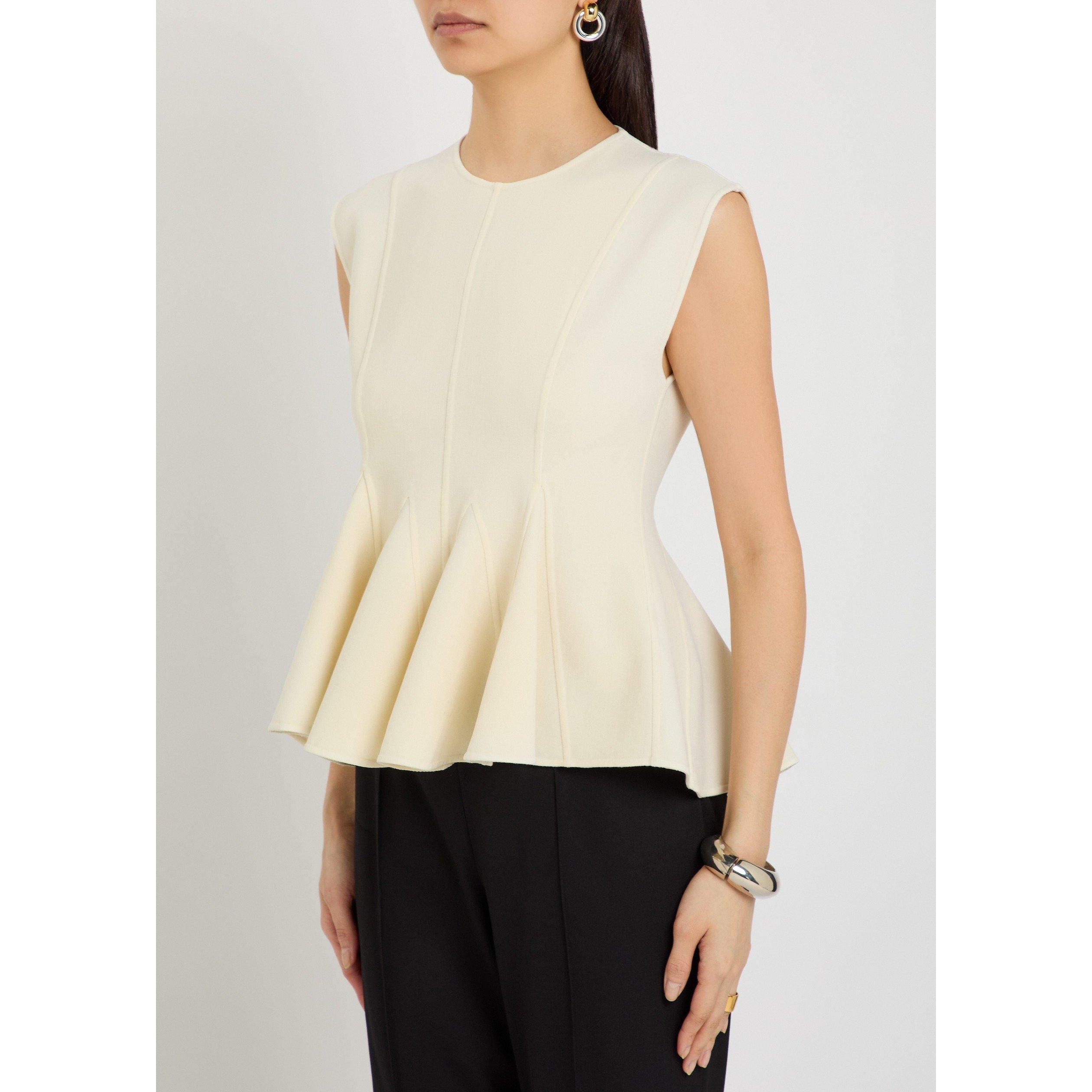 BEIGE - Another Tomorrow - DOUBLE FACE GODET TOP - 2