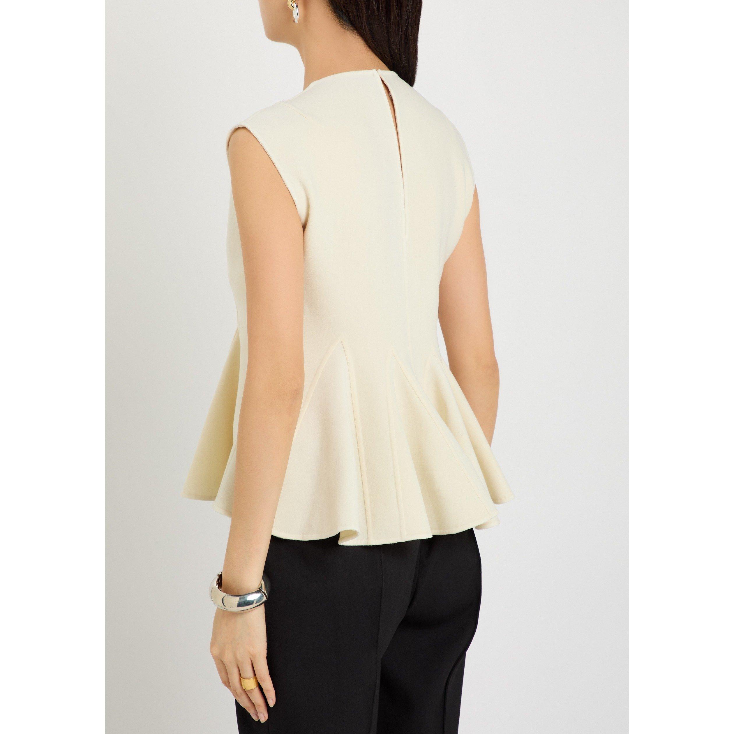 BEIGE - Another Tomorrow - DOUBLE FACE GODET TOP - 3