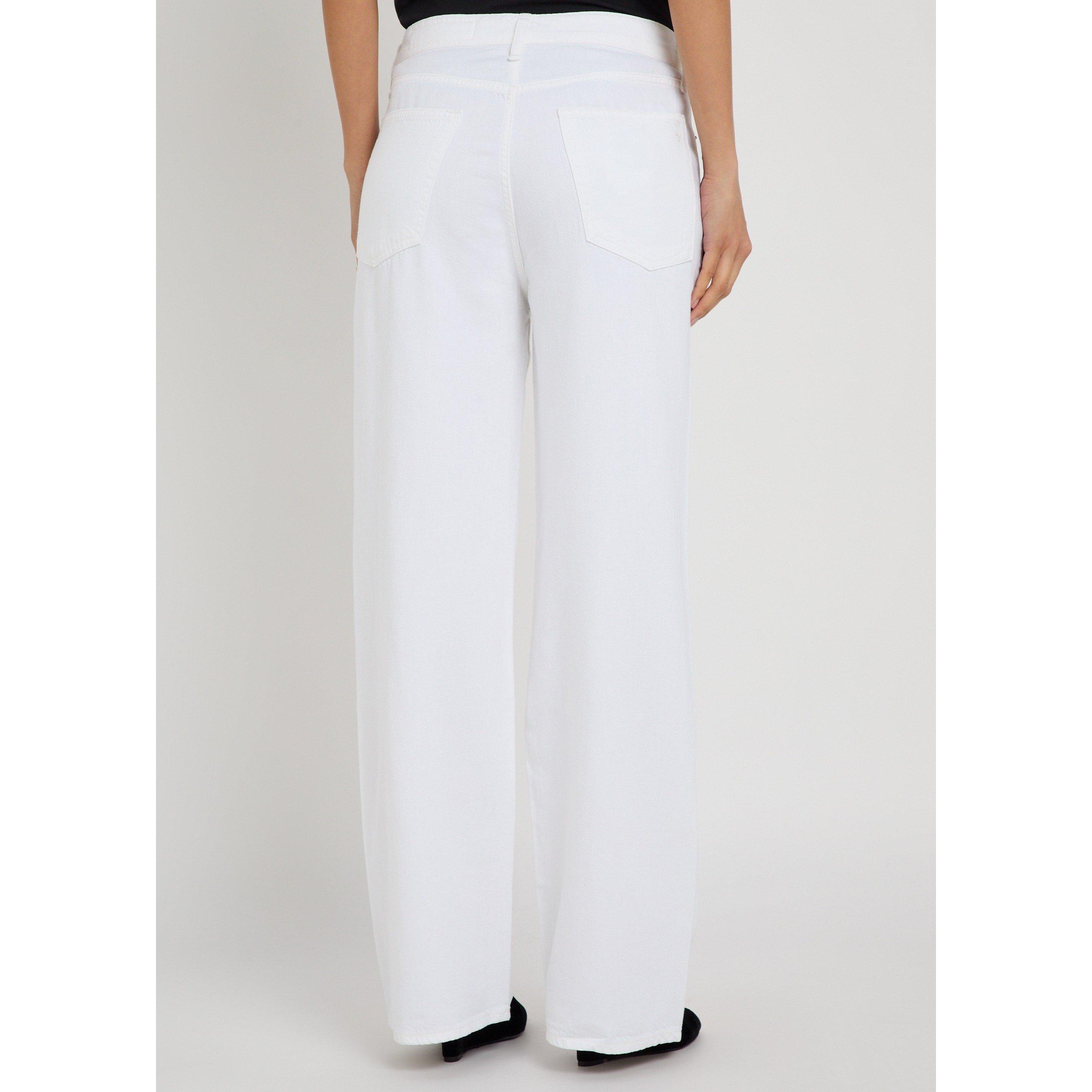 WHITE - Rag and Bone - Women's Logan Mid-Rise Wide-Leg Jeans - 3