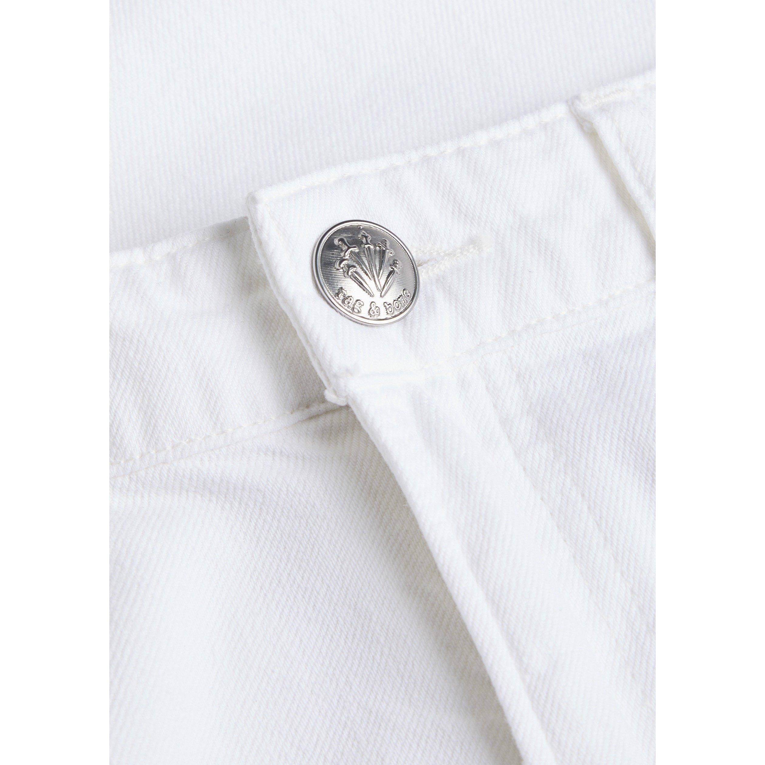 WHITE - Rag and Bone - Women's Logan Mid-Rise Wide-Leg Jeans - 4