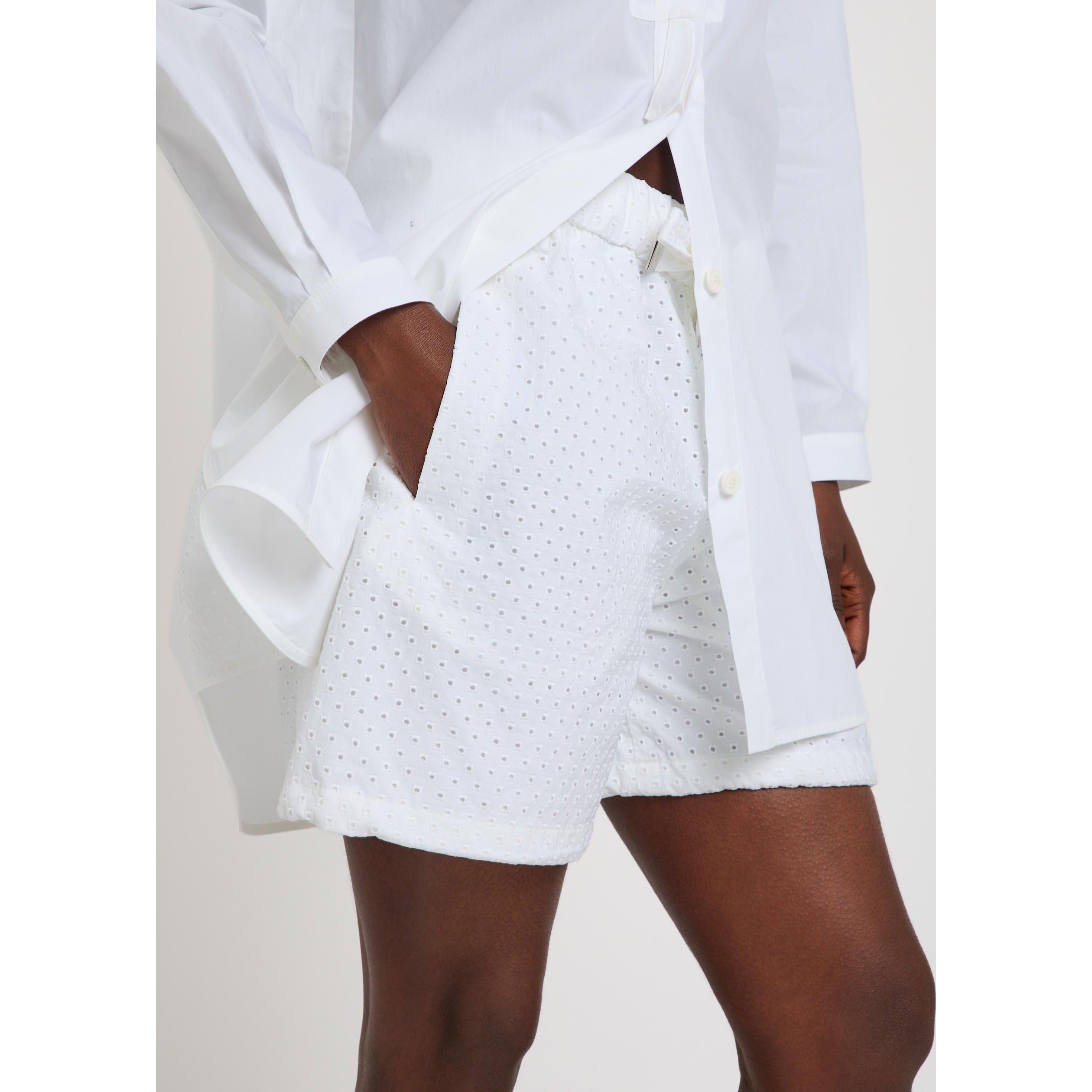 WHITE - Moncler - Women's Cotton Woven Shorts - 4