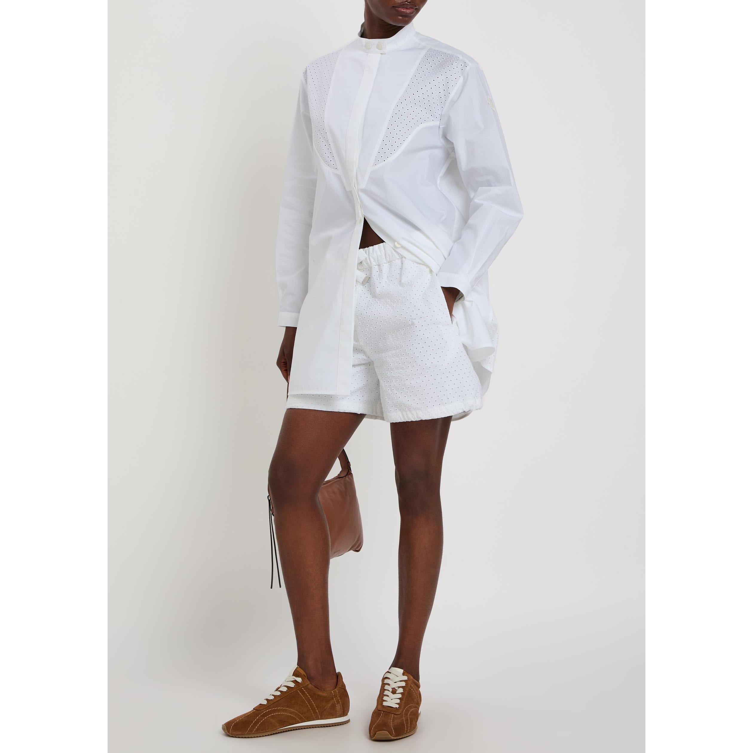 WHITE - Moncler - Women's Cotton Woven Shorts - 5