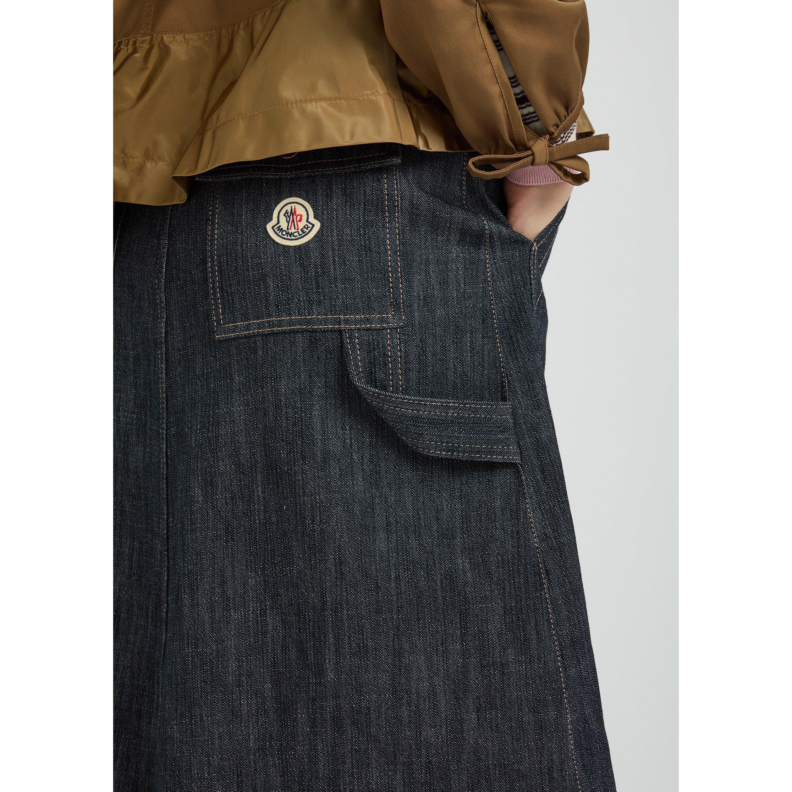 DENIM - Moncler - Women's Cotton High-Waisted Denim Skirt - 4