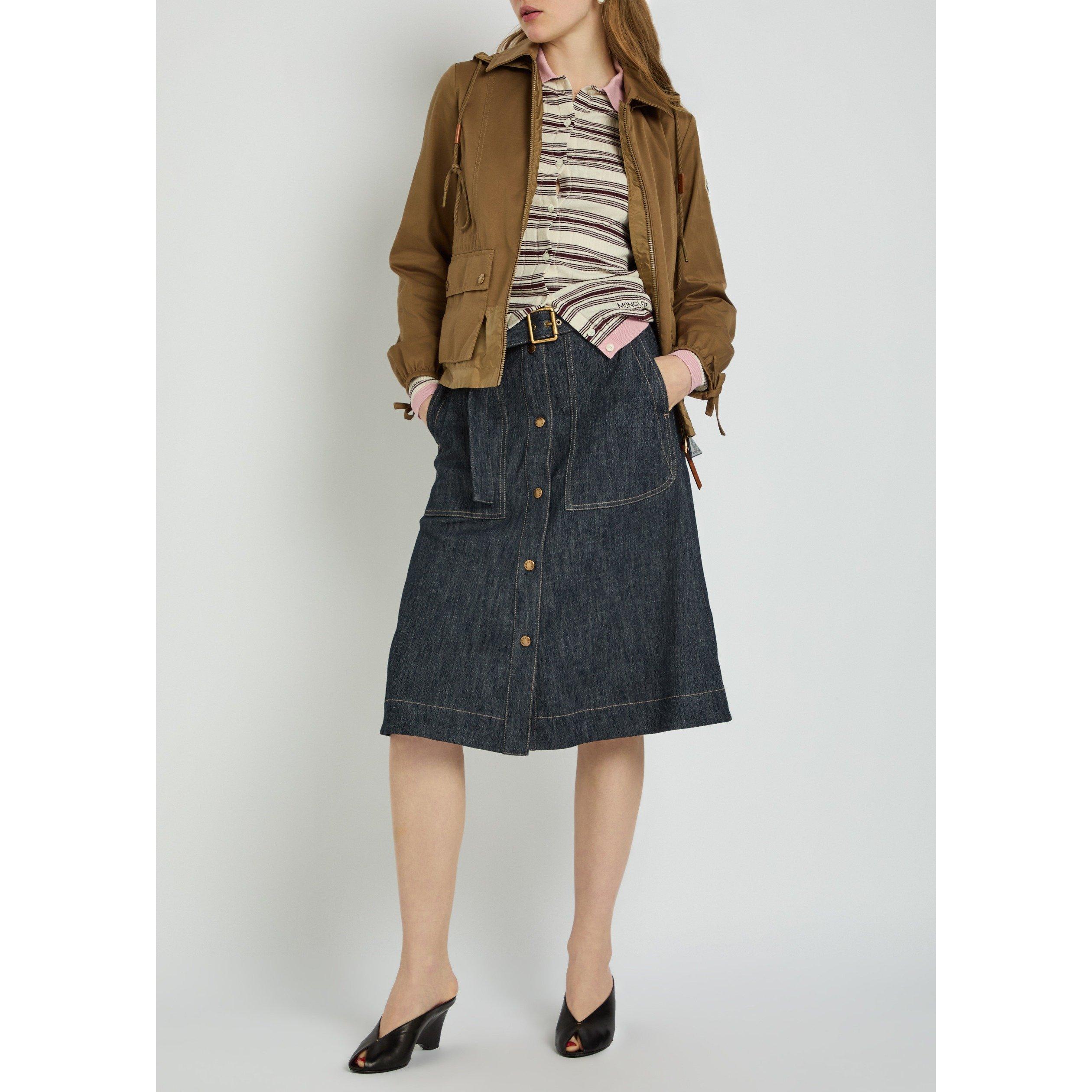 DENIM - Moncler - Women's Cotton High-Waisted Denim Skirt - 5