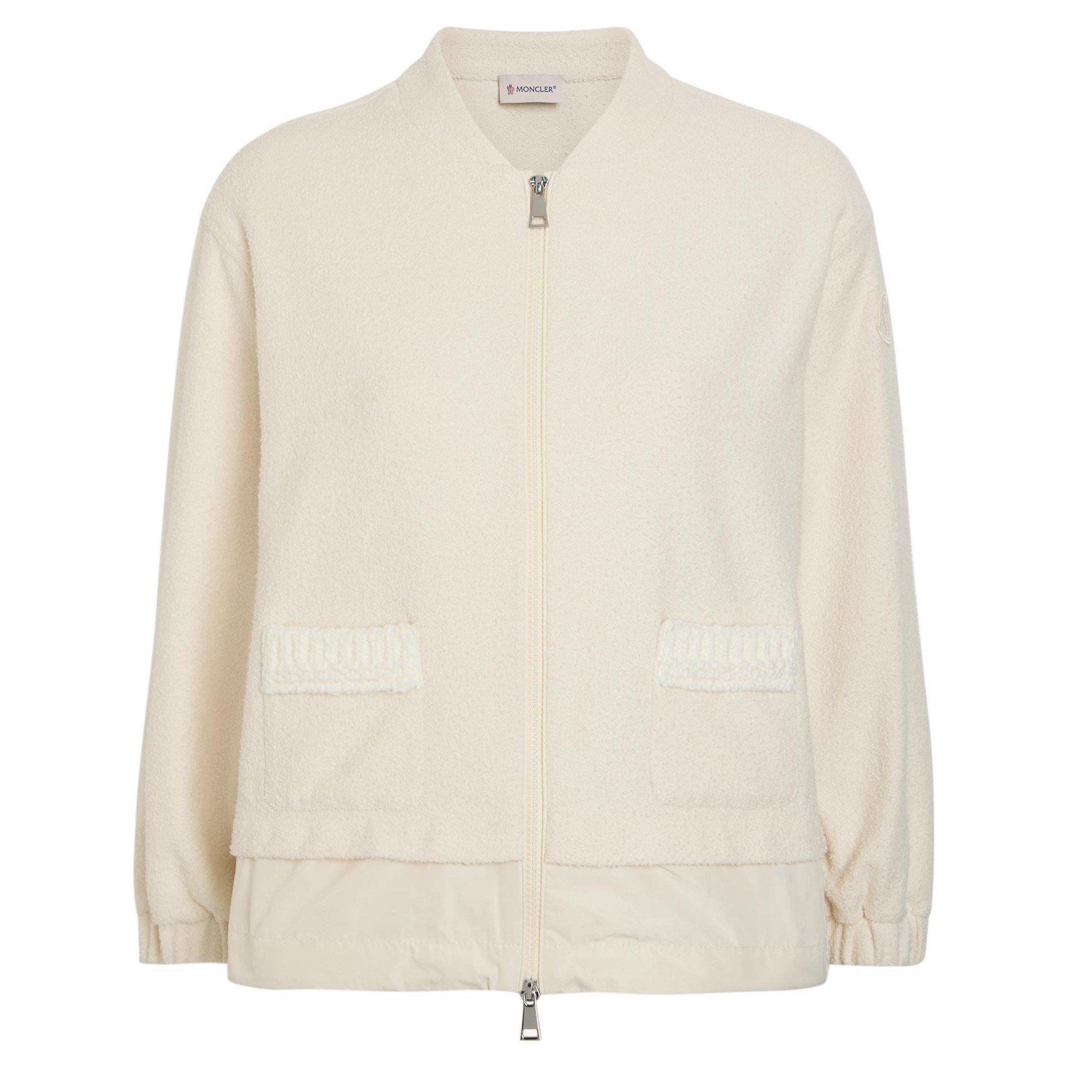 CREAM - Moncler - Women's Bouclé Zip-Up Oversized-Fit Cardigan - 1