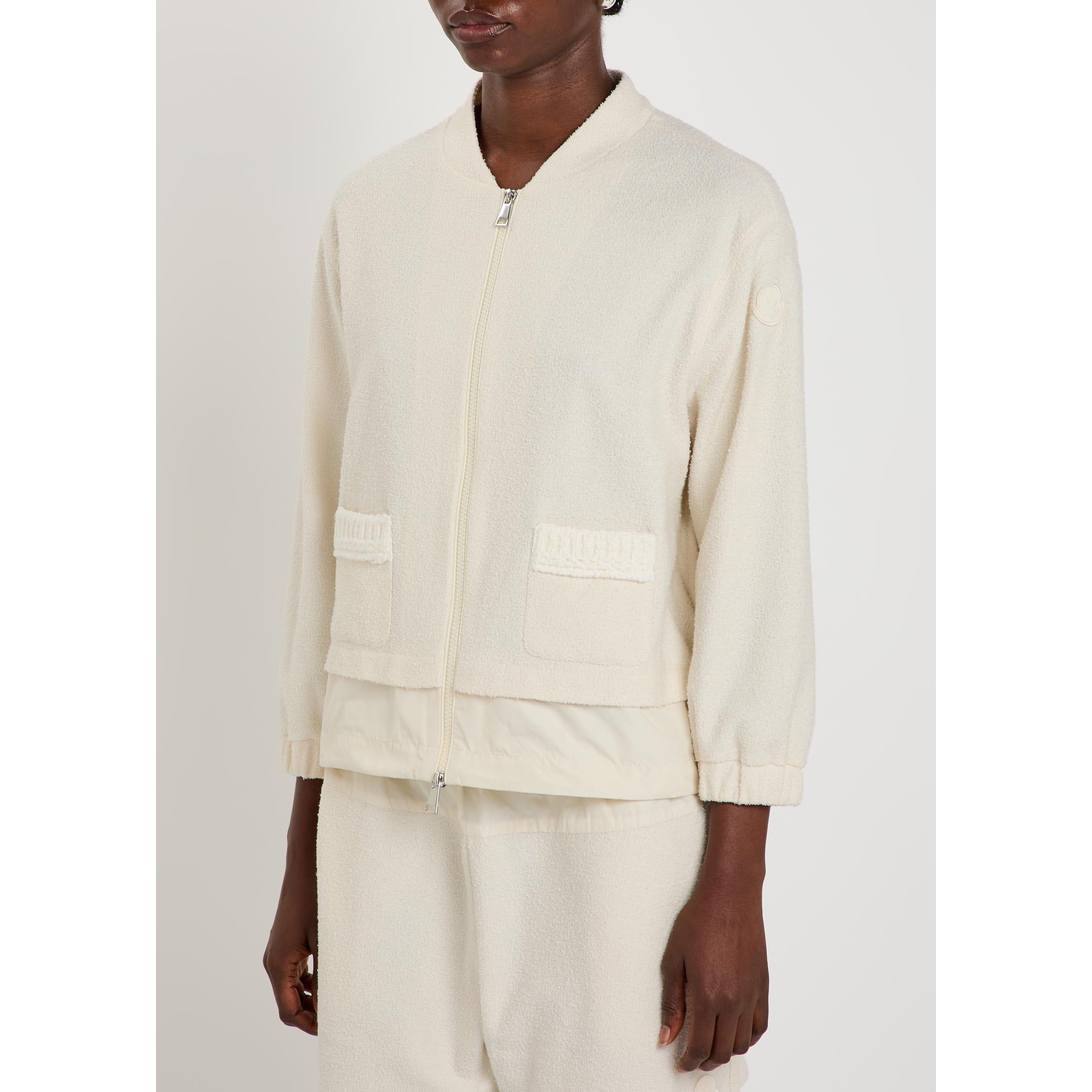 CREAM - Moncler - Women's Bouclé Zip-Up Oversized-Fit Cardigan - 2