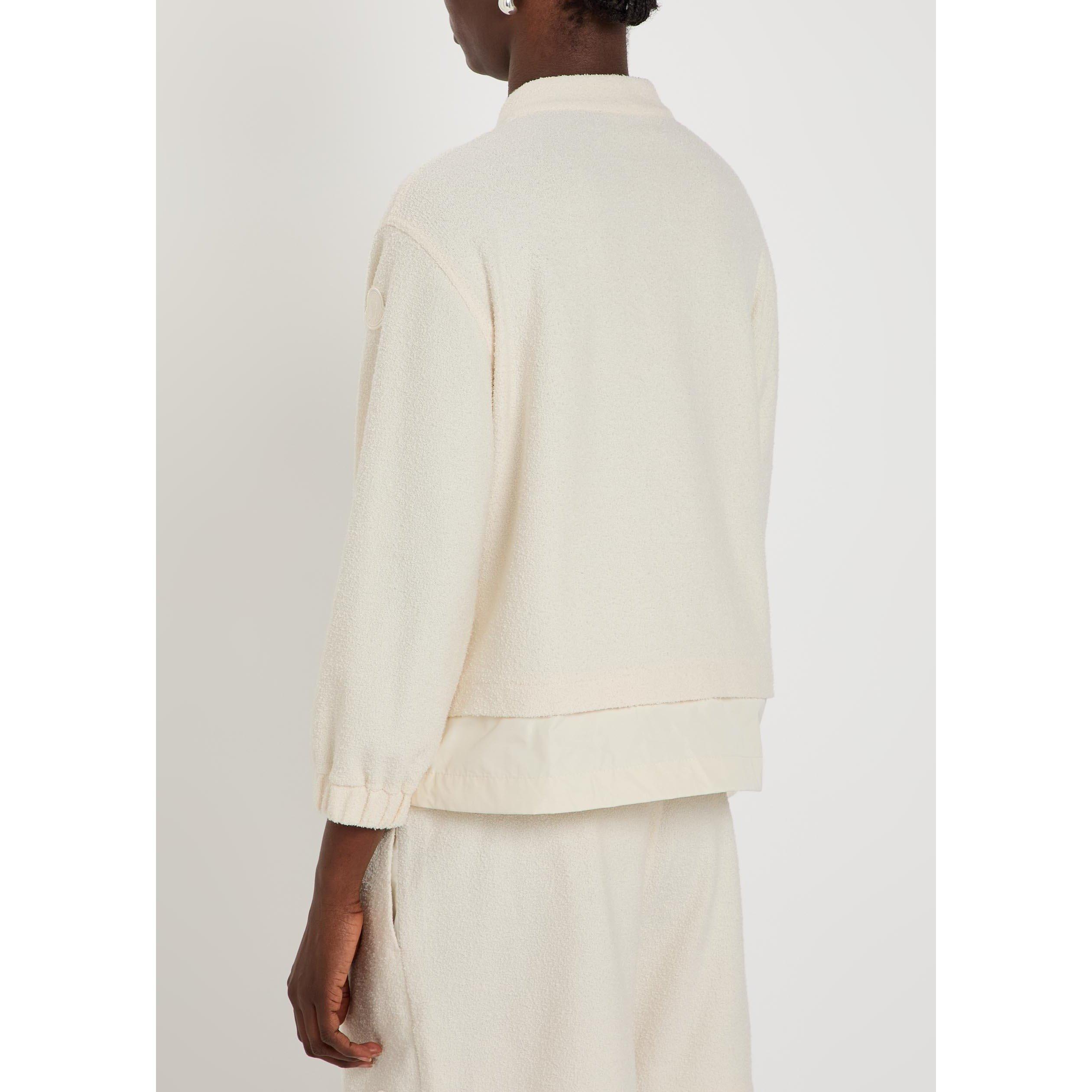 CREAM - Moncler - Women's Bouclé Zip-Up Oversized-Fit Cardigan - 3