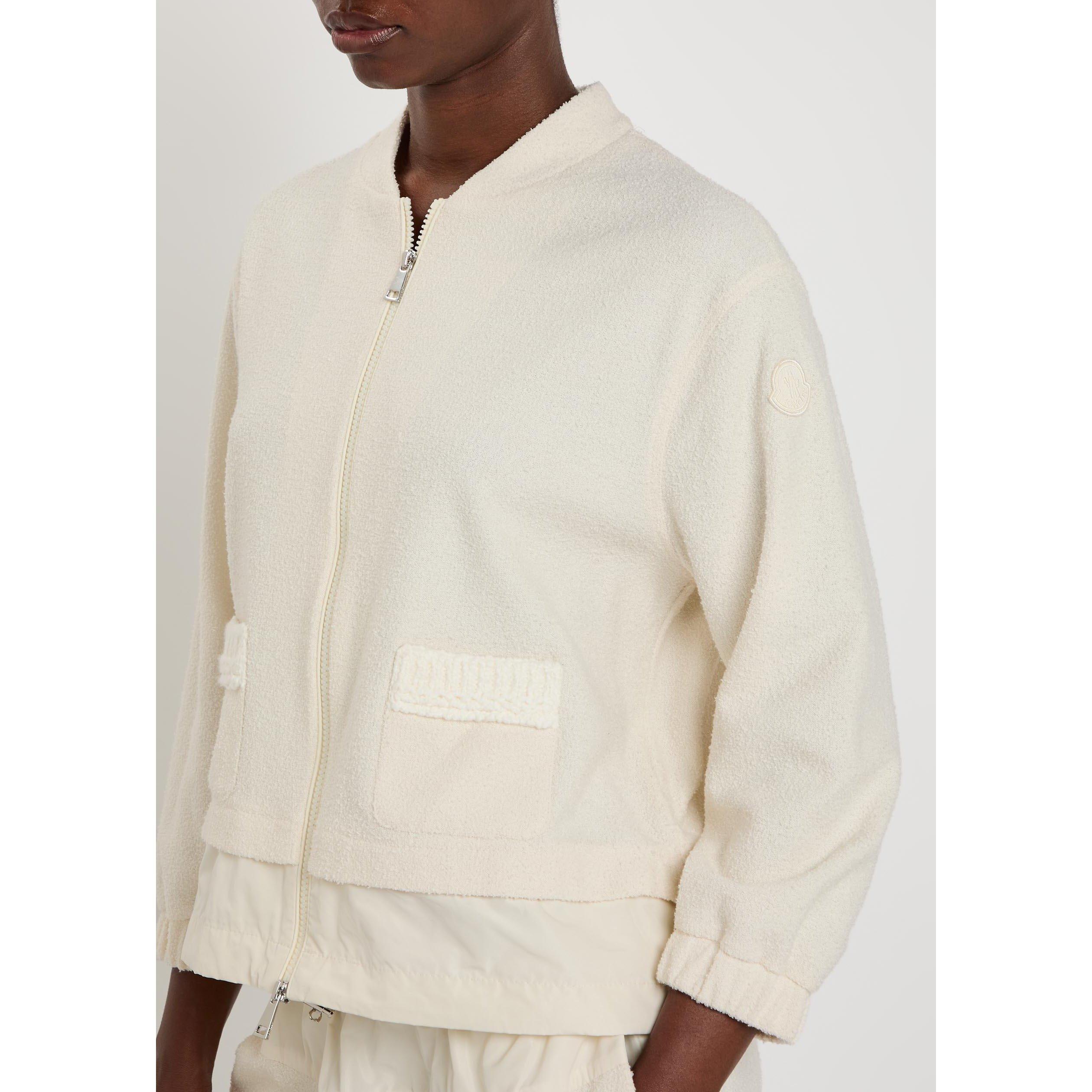 CREAM - Moncler - Women's Bouclé Zip-Up Oversized-Fit Cardigan - 4