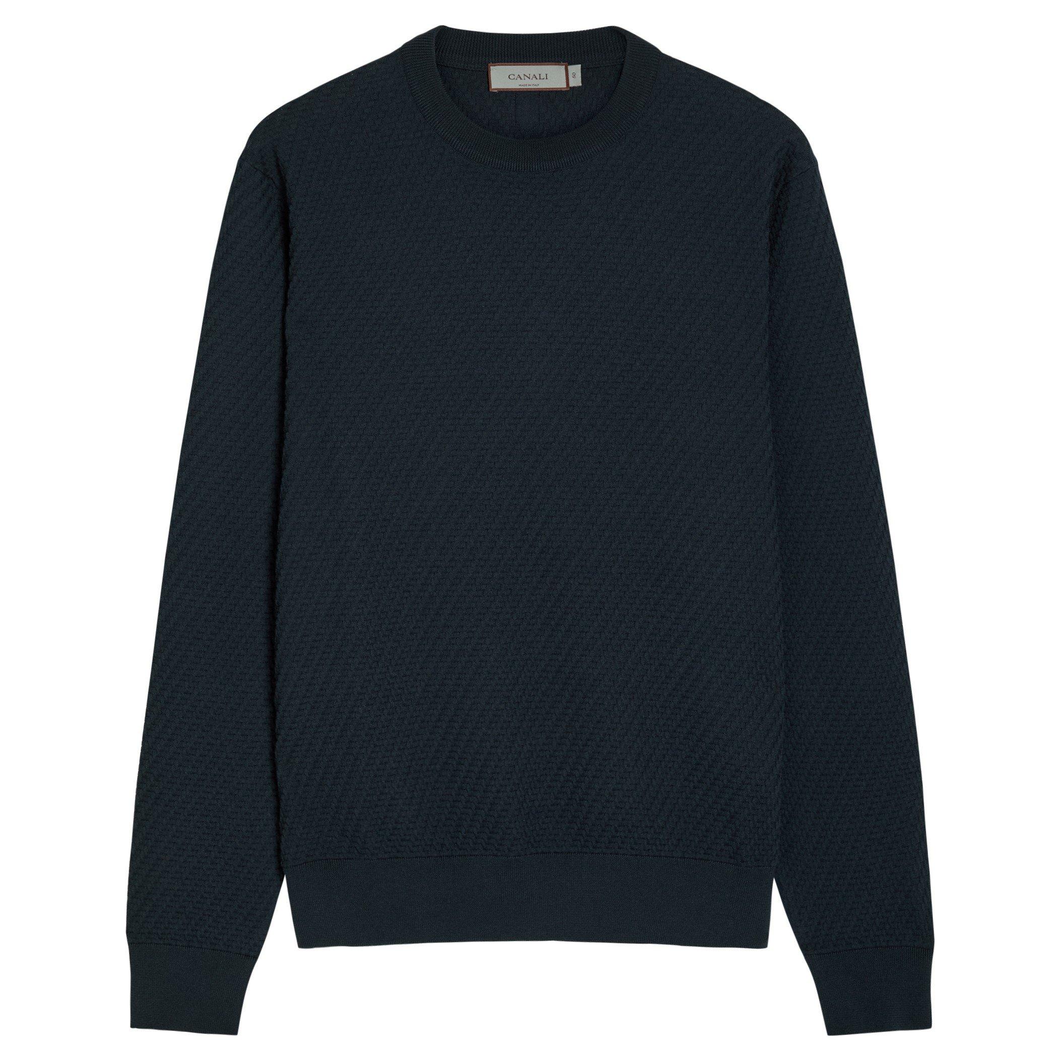 NAVY - Canali - CAN TEXTURE CREW NECK - 1