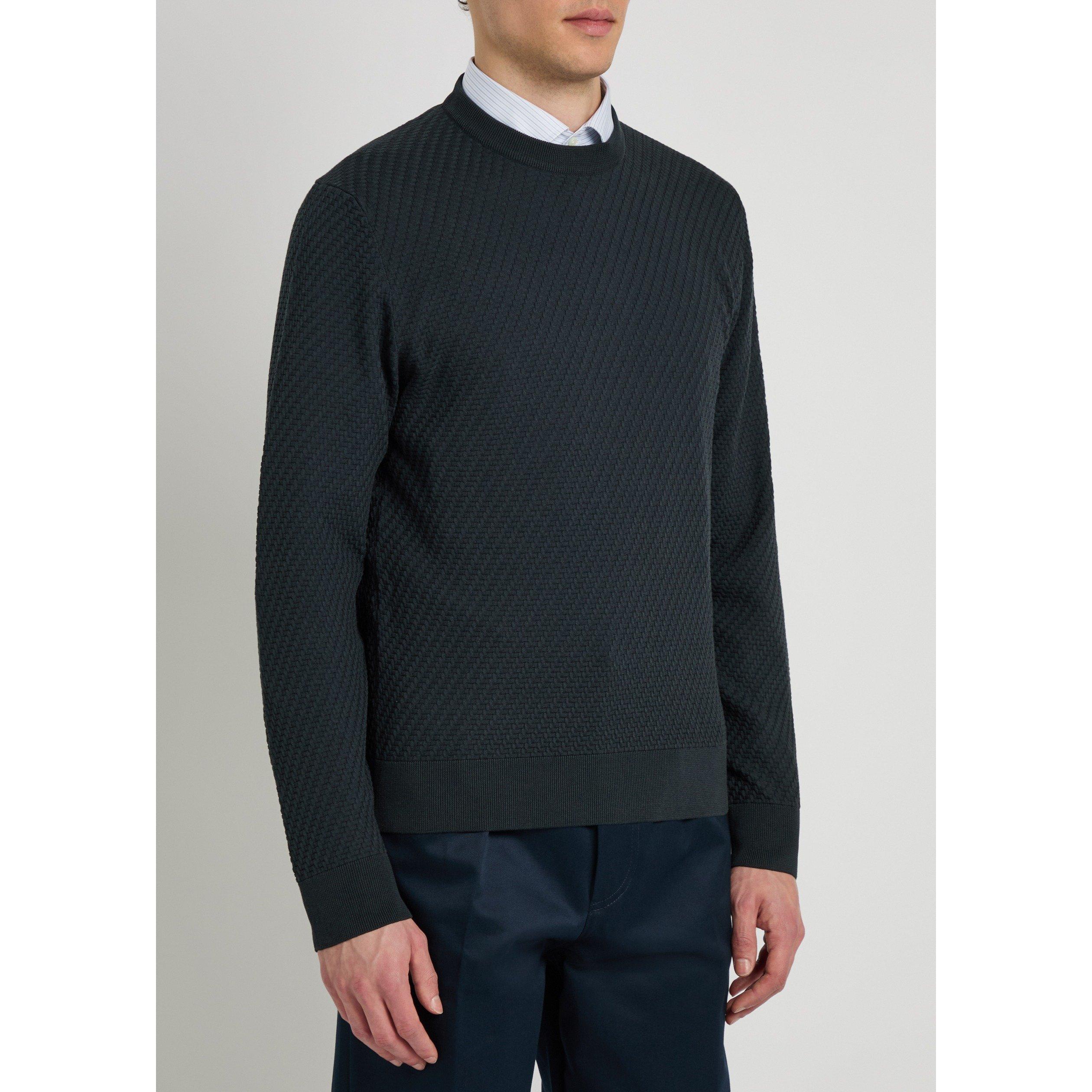 NAVY - Canali - CAN TEXTURE CREW NECK - 2