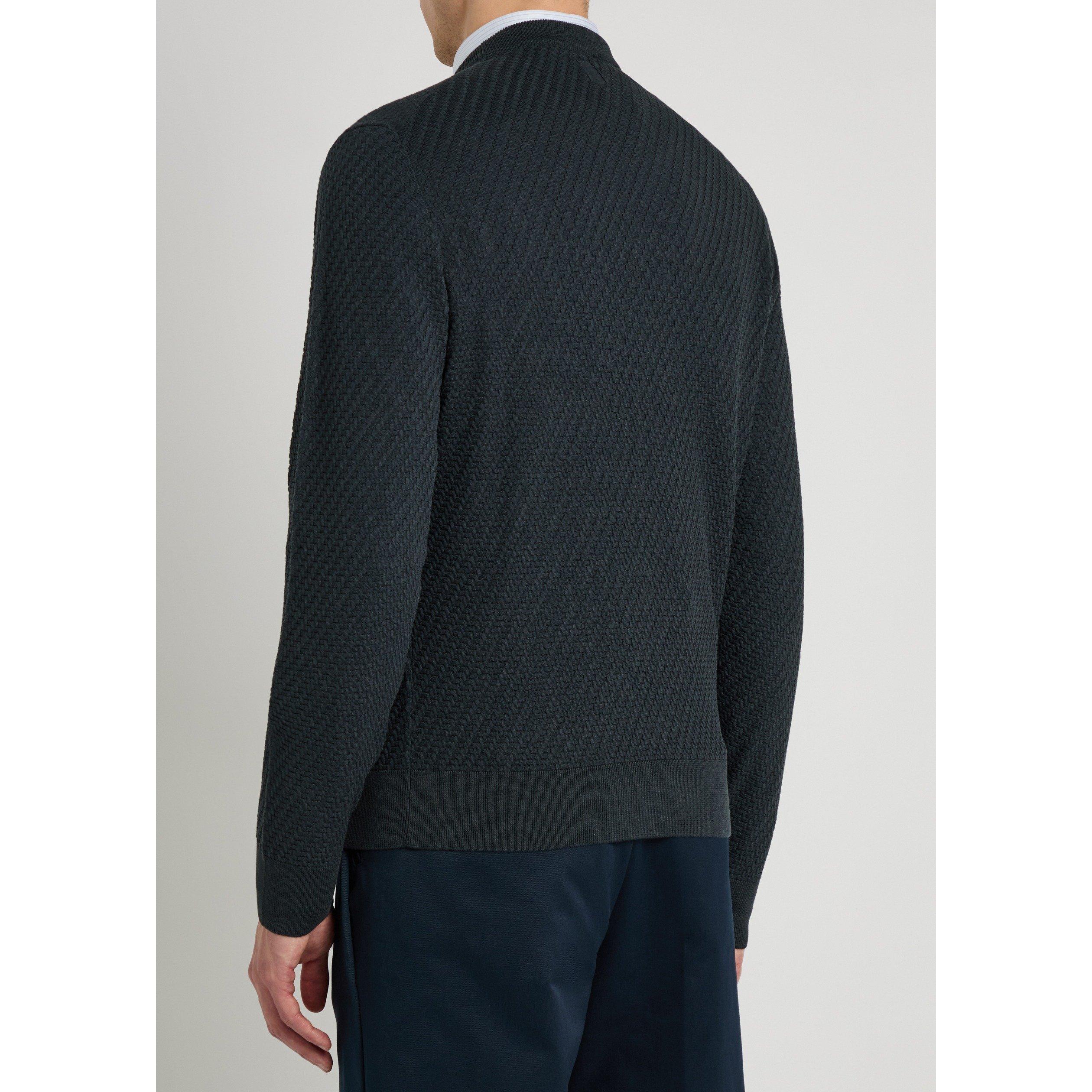 NAVY - Canali - CAN TEXTURE CREW NECK - 3