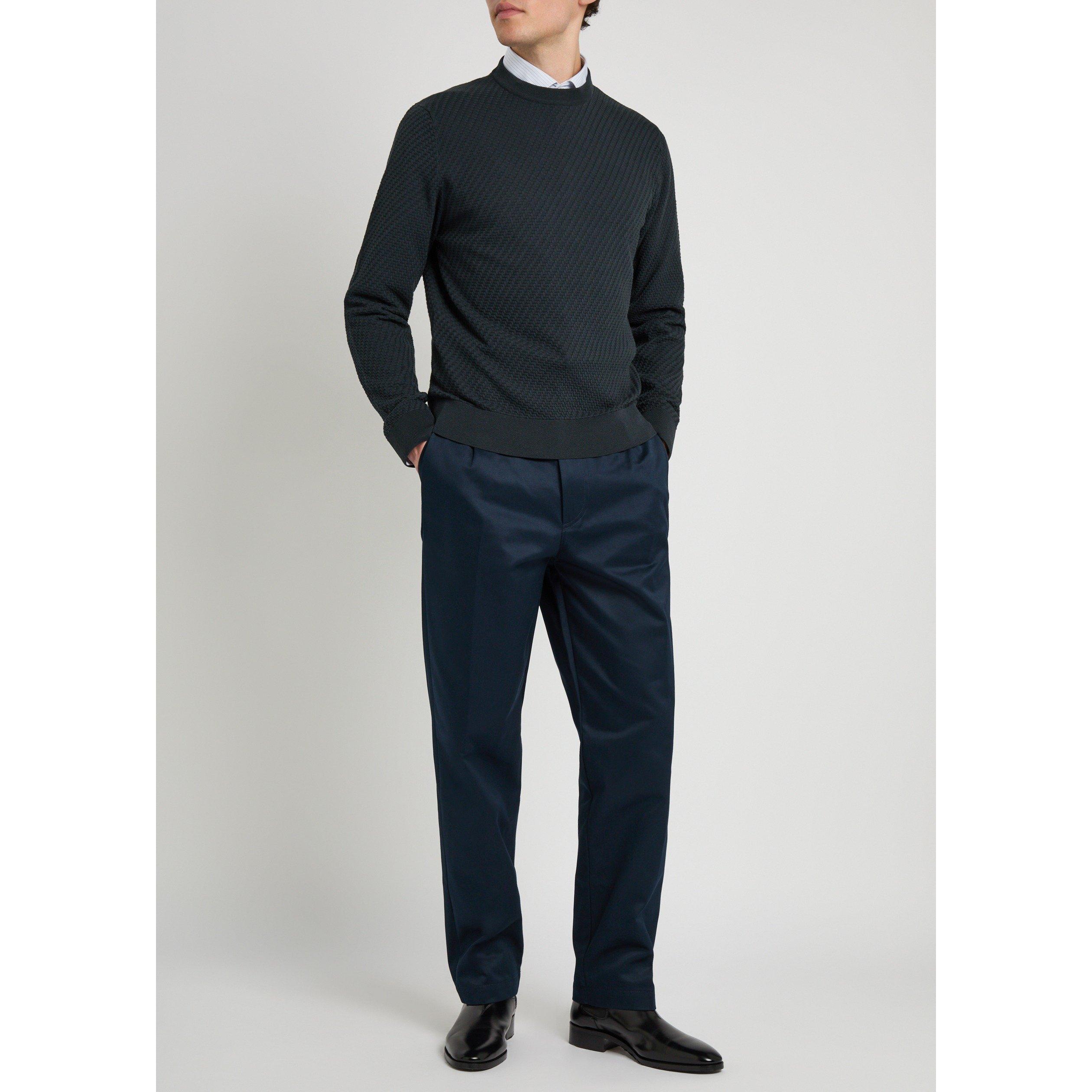 NAVY - Canali - CAN TEXTURE CREW NECK - 5