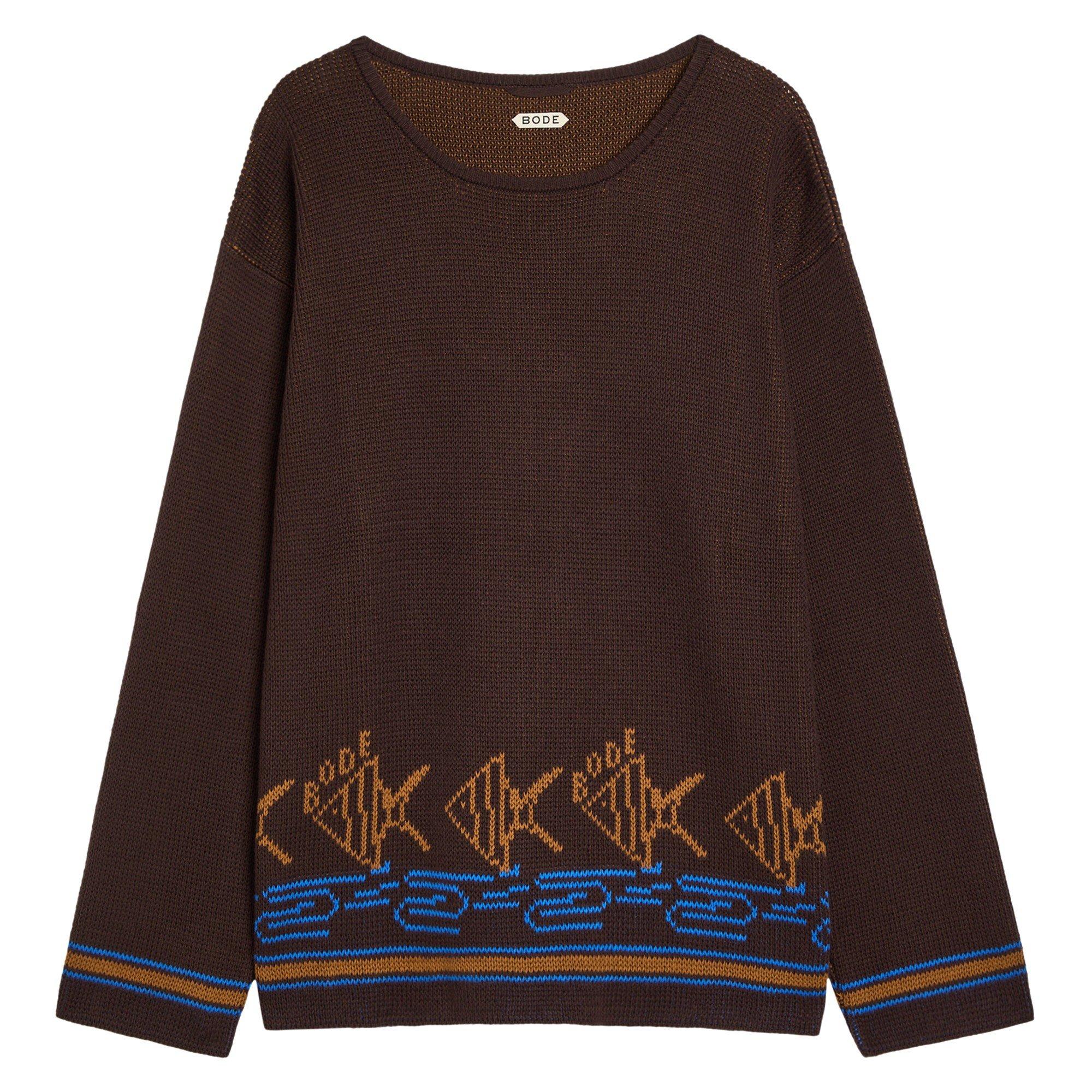 BROWN - Bode - BODE FISH SCHOOL KNIT - 1