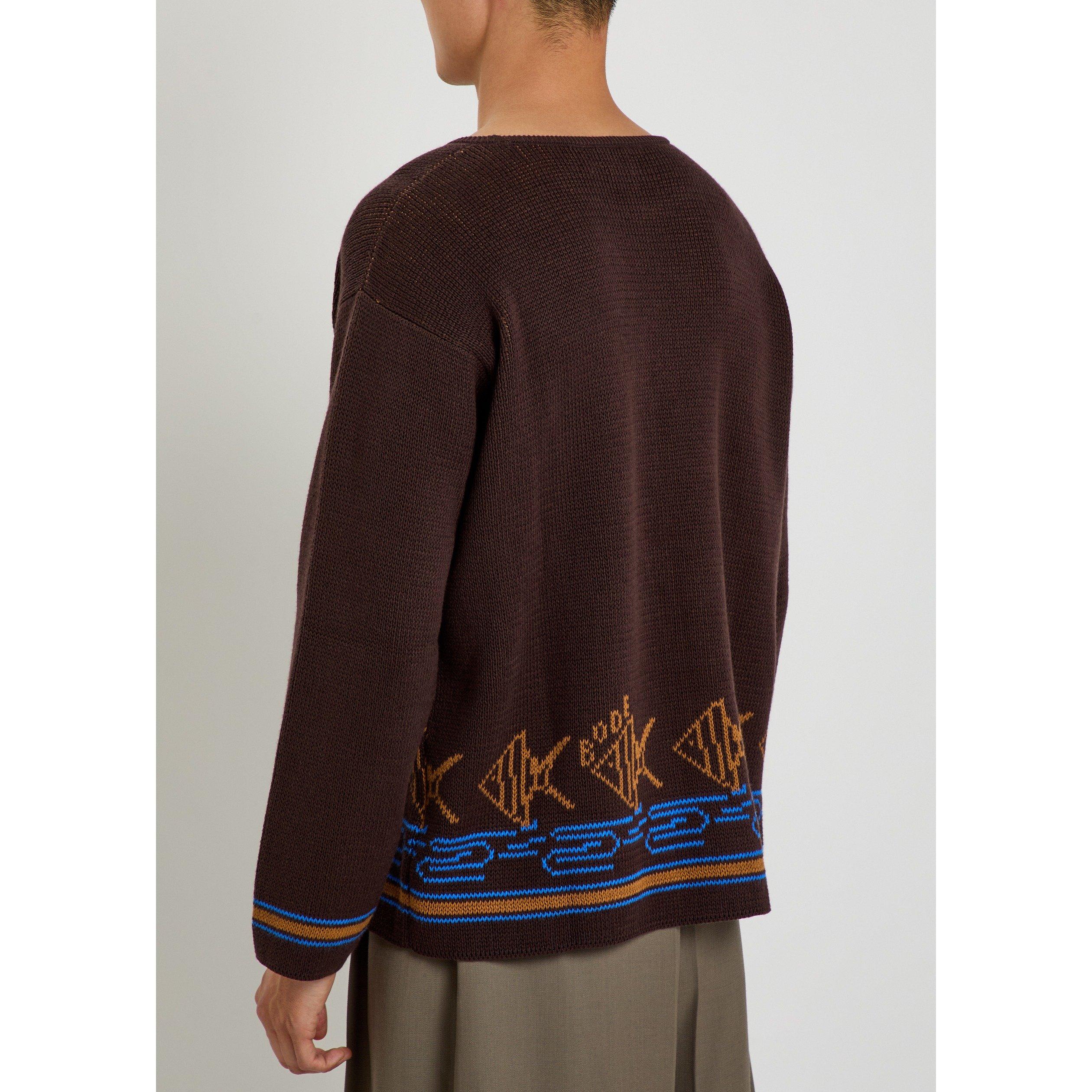 BROWN - Bode - BODE FISH SCHOOL KNIT - 3