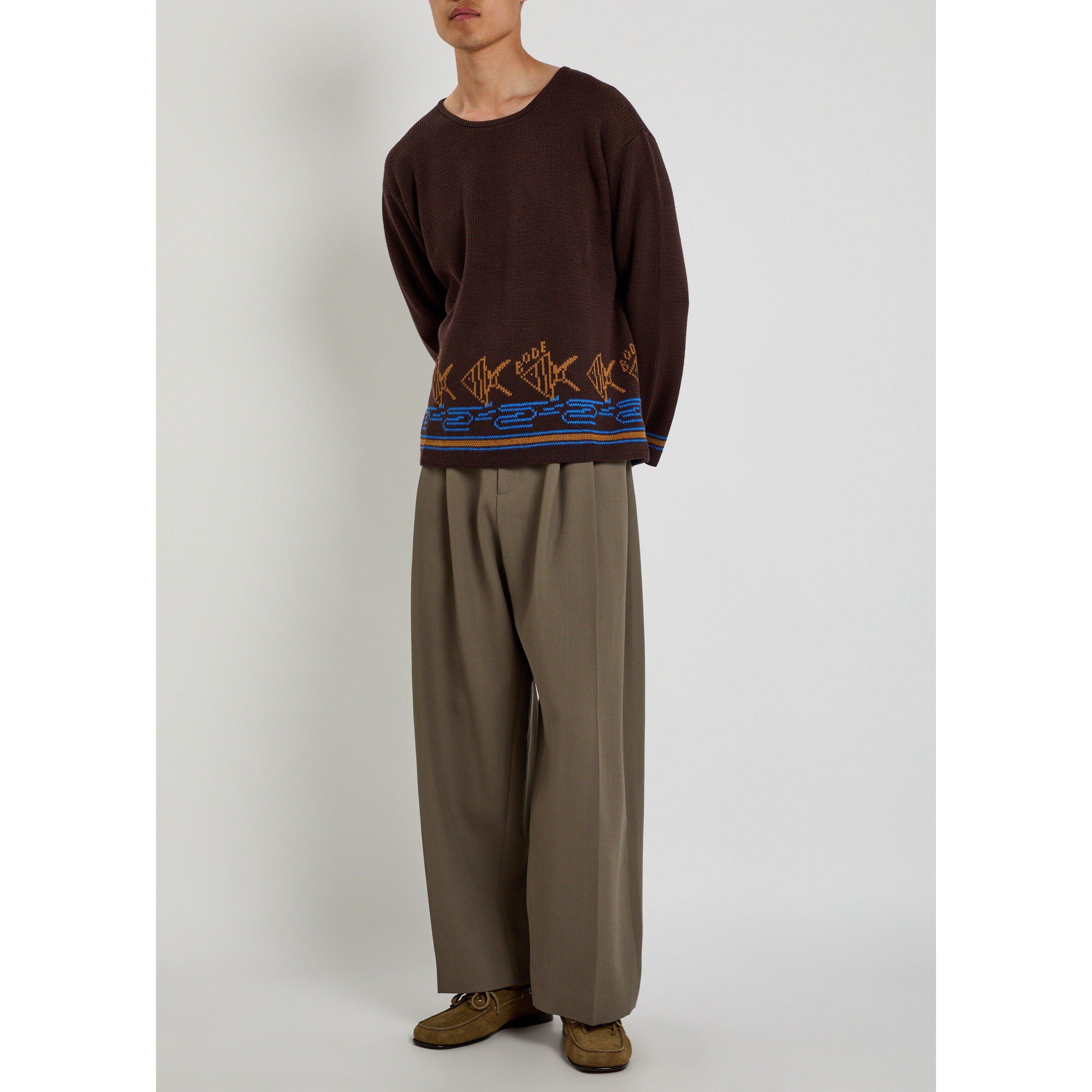 BROWN - Bode - BODE FISH SCHOOL KNIT - 5