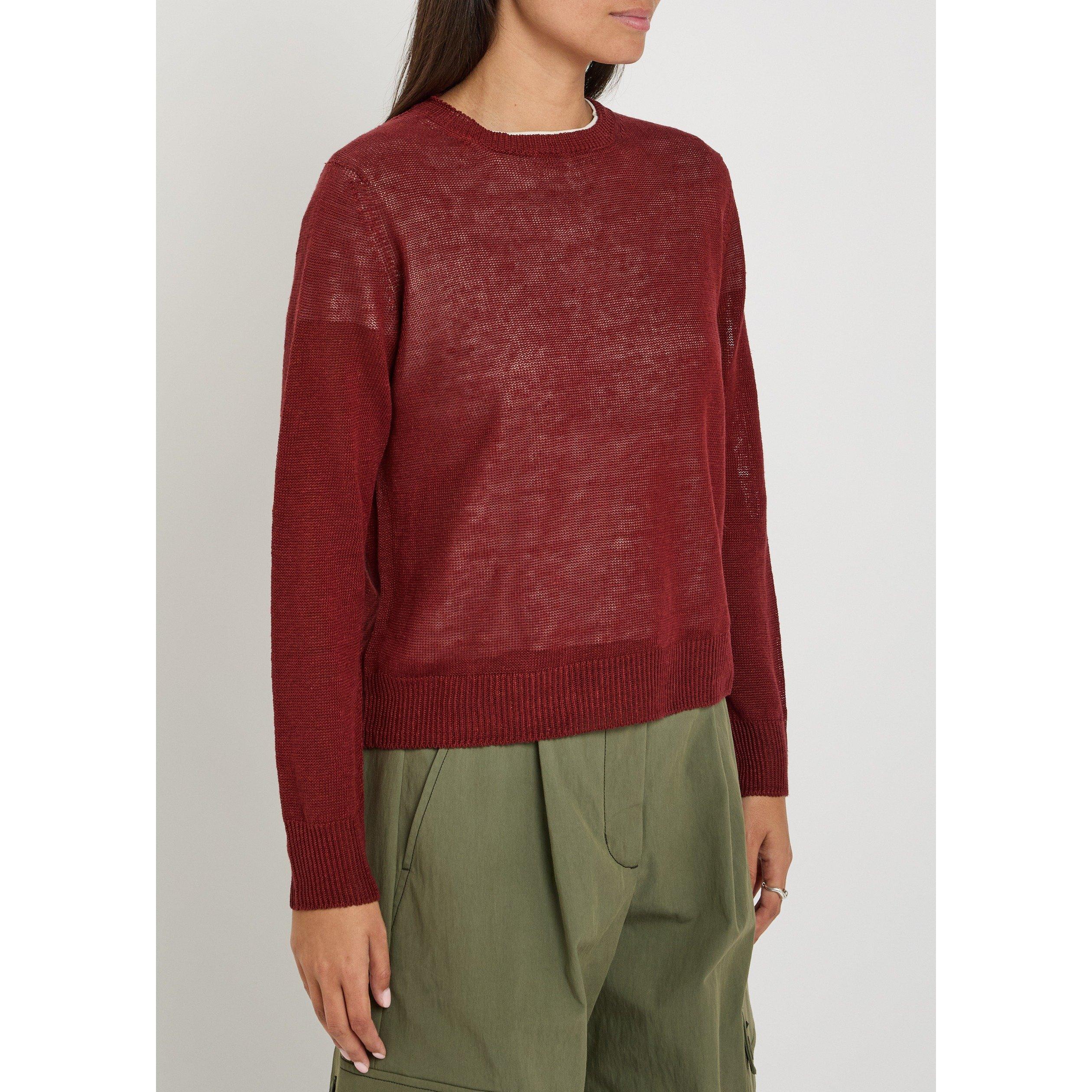 RED - Weekend Max Mara - Women's Linen Long-Sleeve Crew-Neck Jumper - 2