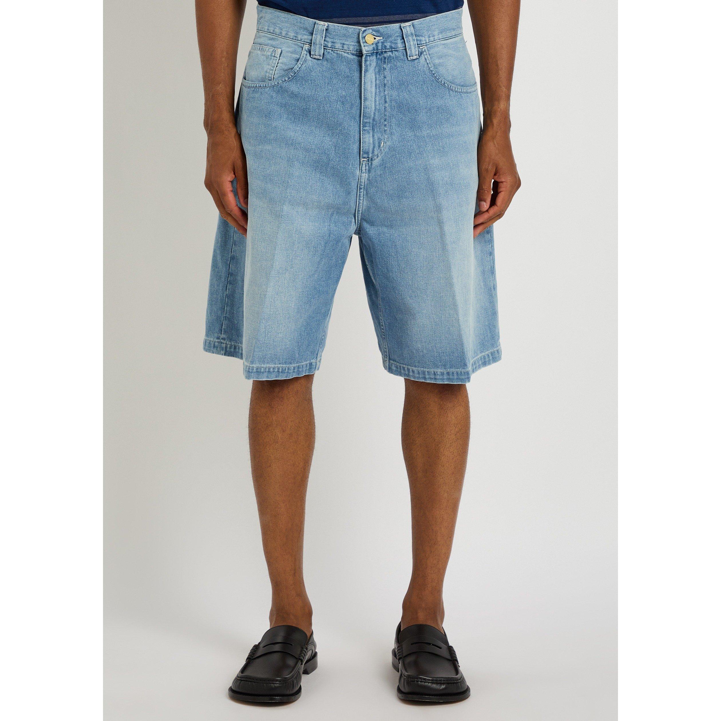 LIGHT BLUE - Carhartt - Men's Brandon Cotton Oversized-Fit Denim Shorts - 2