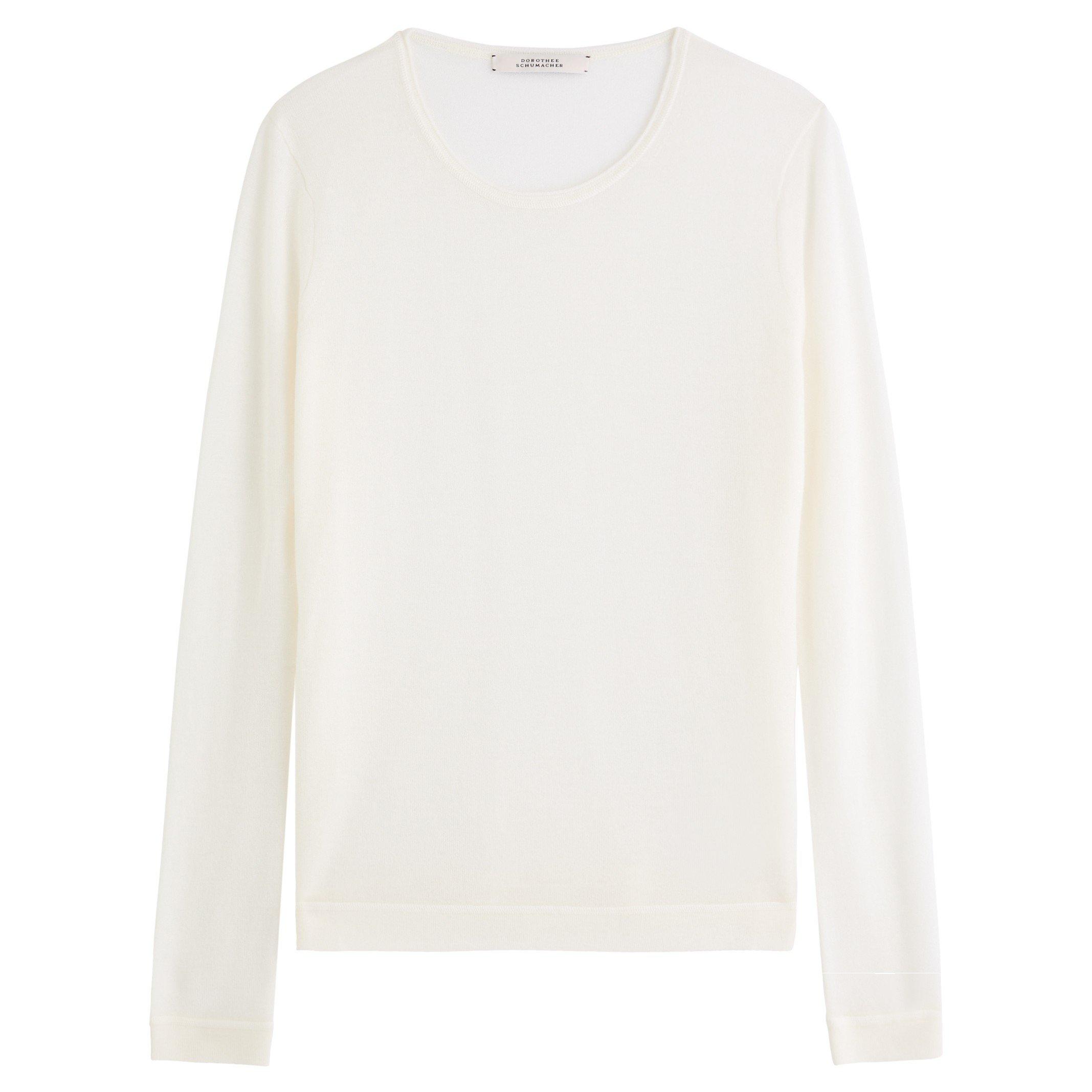 WHITE - Dorothee Schumacher - T BODYCON LUX CASHMERE LS TOP