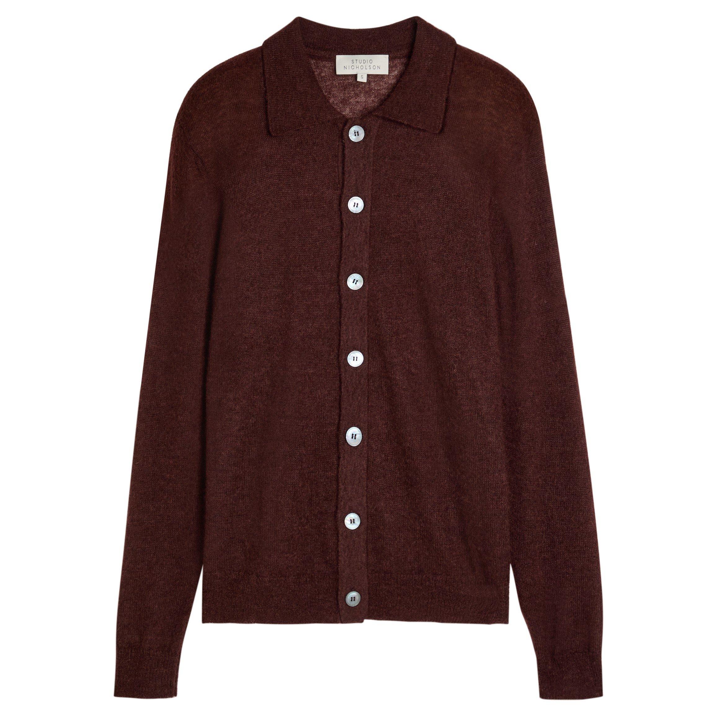 BROWN - Studio Nicholson - SN COLLARED CARDIGAN