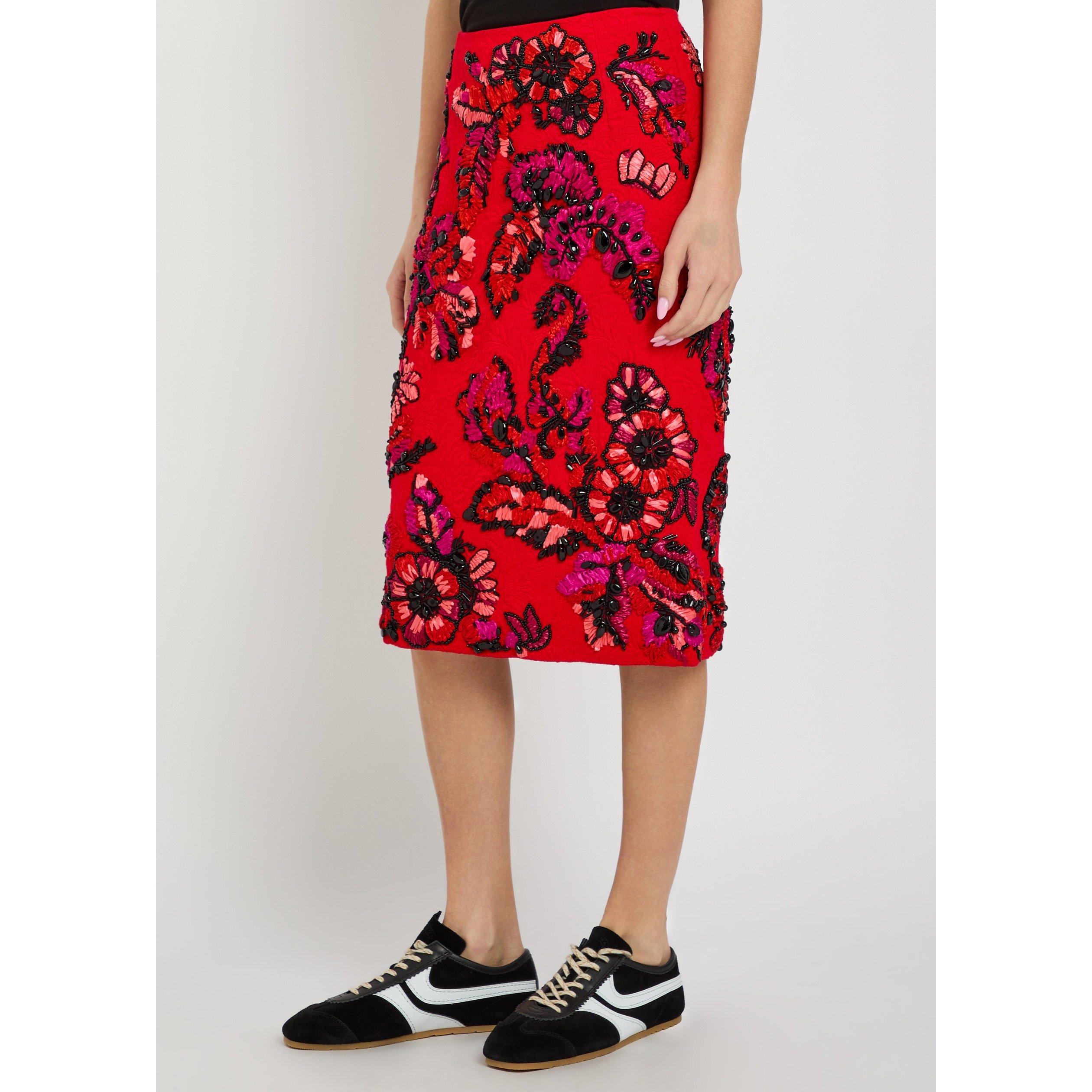 RED - Dries Van Noten - 04040-SUMMER EMB 3265 W.W.SKIR - 2