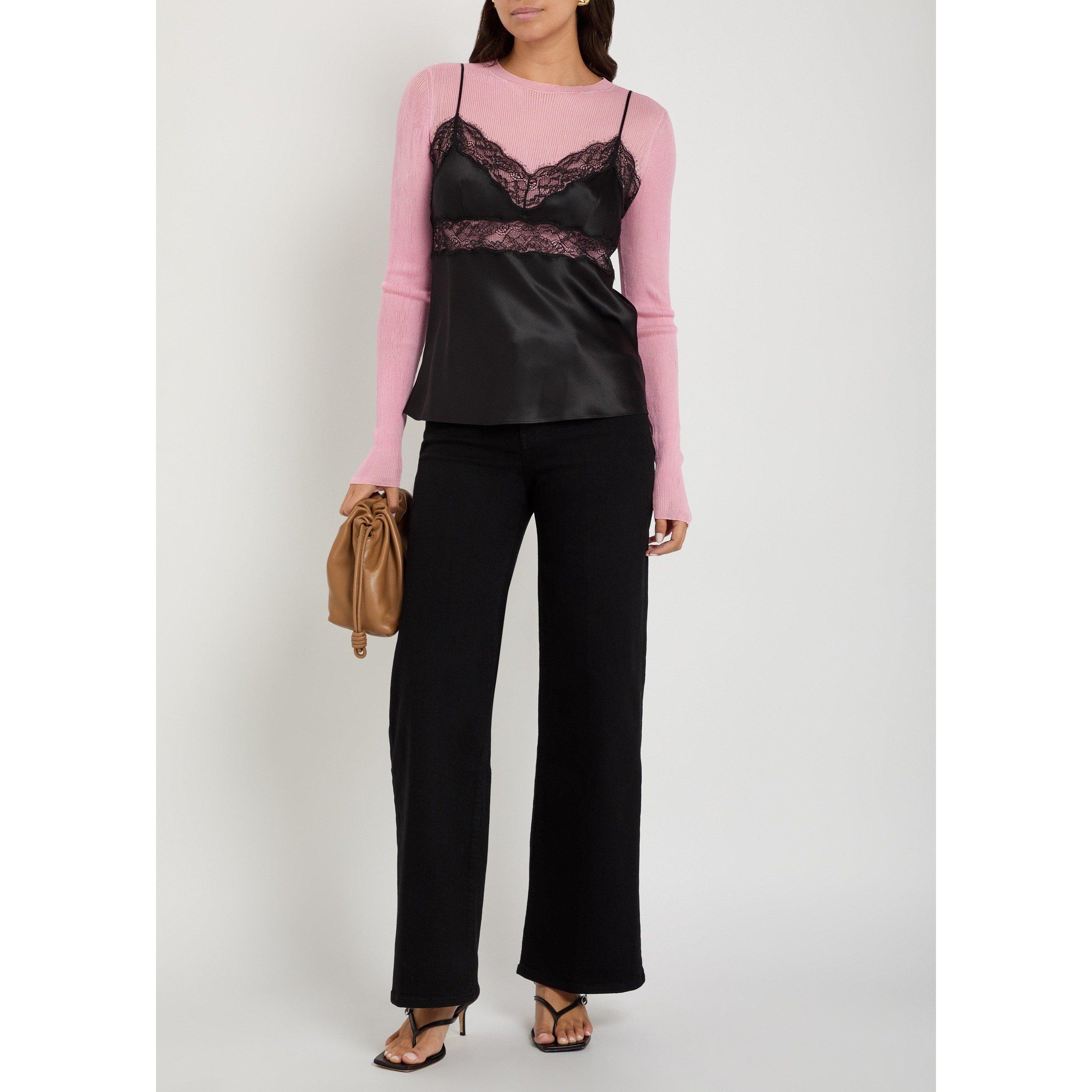 BLACK - Frame Denim - Women's Le Slim Palazzo Wide-Leg Jeans - 5