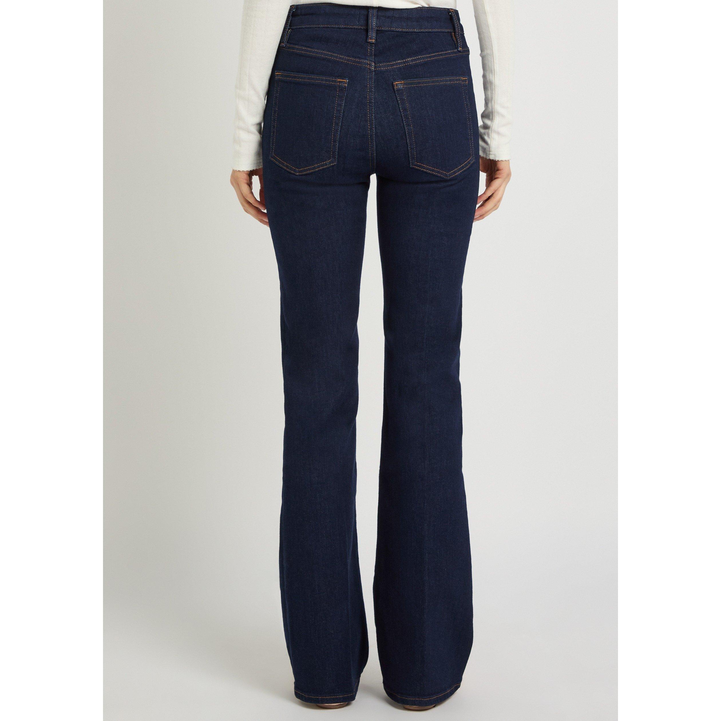 NAVY - Frame Denim - Women's The Reboot Cotton High-Rise Bootcut Jeans - 3