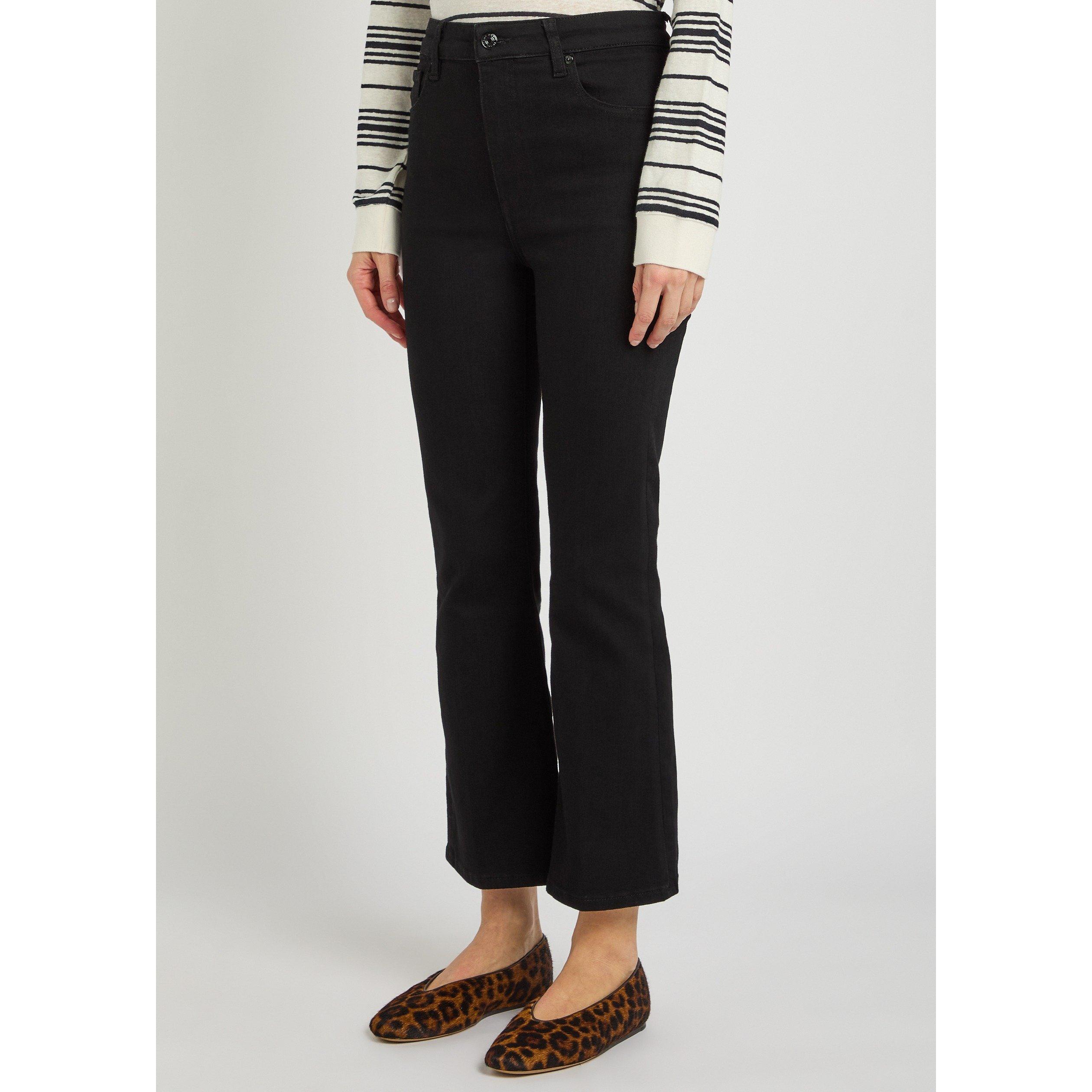 BLACK - Frame Denim - Women's Reboot Cropped High-Rise Bootcut Jeans - 2