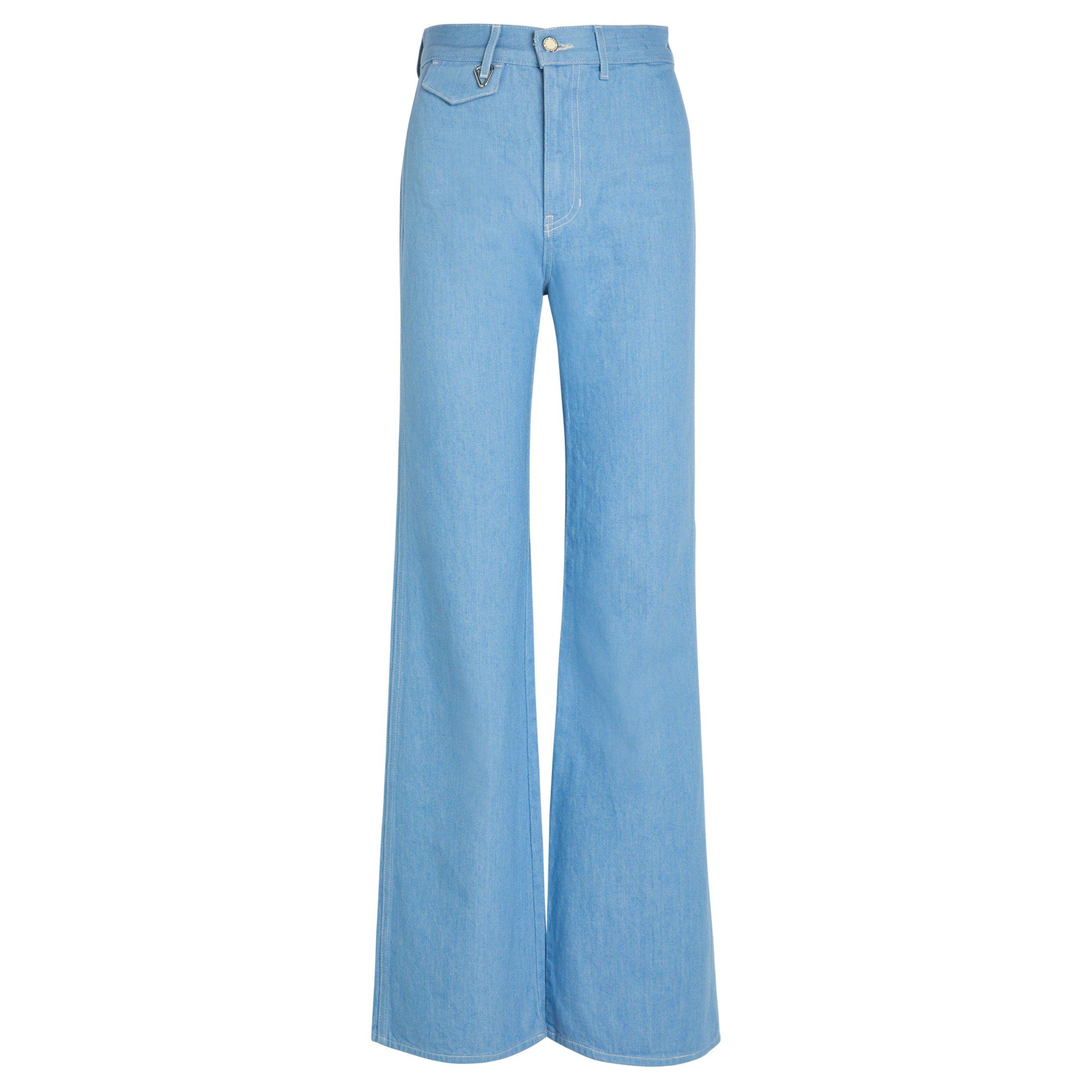 LIGHT BLUE - Veronica Beard - TR CROSBIE HW WIDE LG TROUSERS - 1
