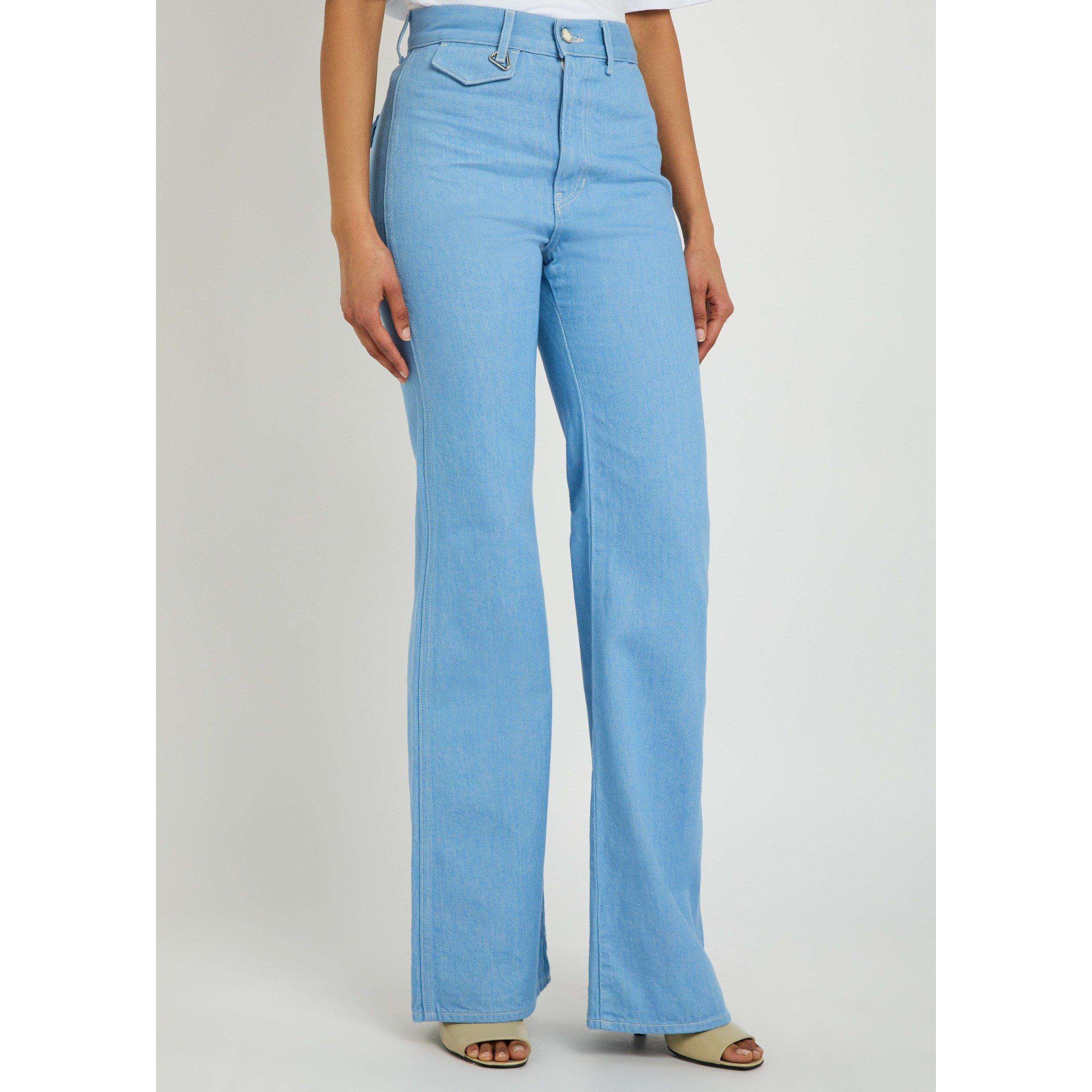 LIGHT BLUE - Veronica Beard - TR CROSBIE HW WIDE LG TROUSERS - 2