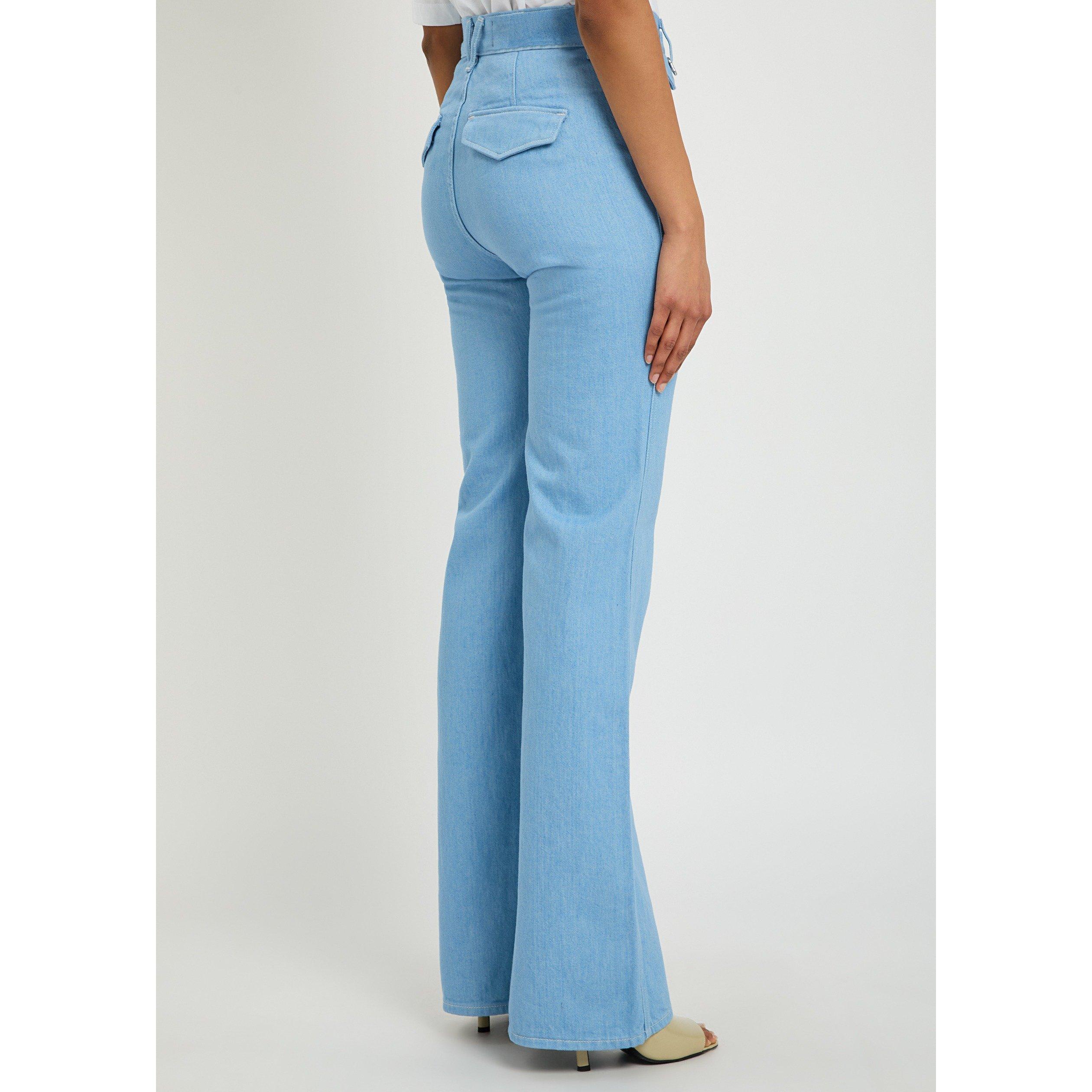 LIGHT BLUE - Veronica Beard - TR CROSBIE HW WIDE LG TROUSERS - 3