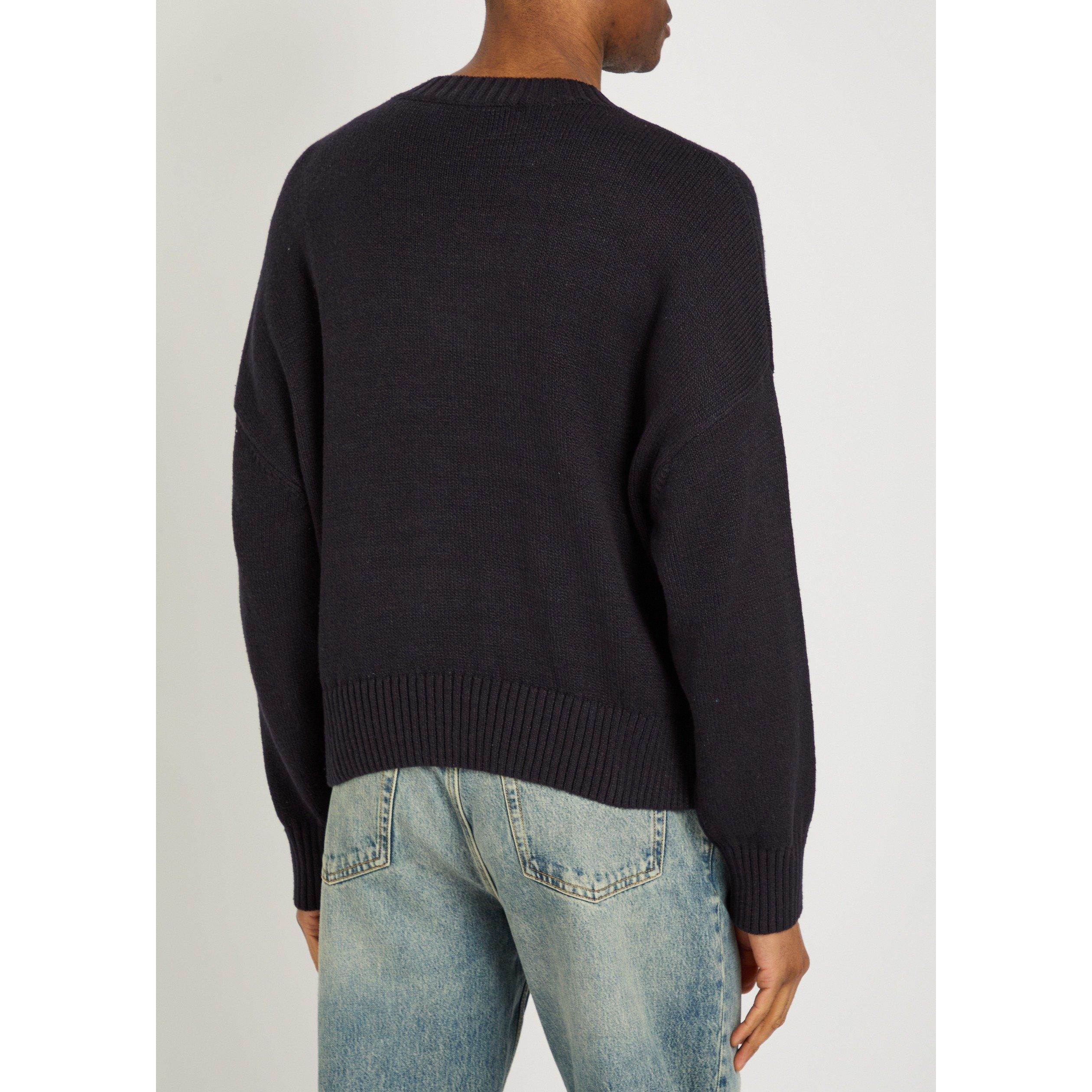 NAVY - Cole Buxton - CB TWO STAR FLAG KNIT SWEATER - 3