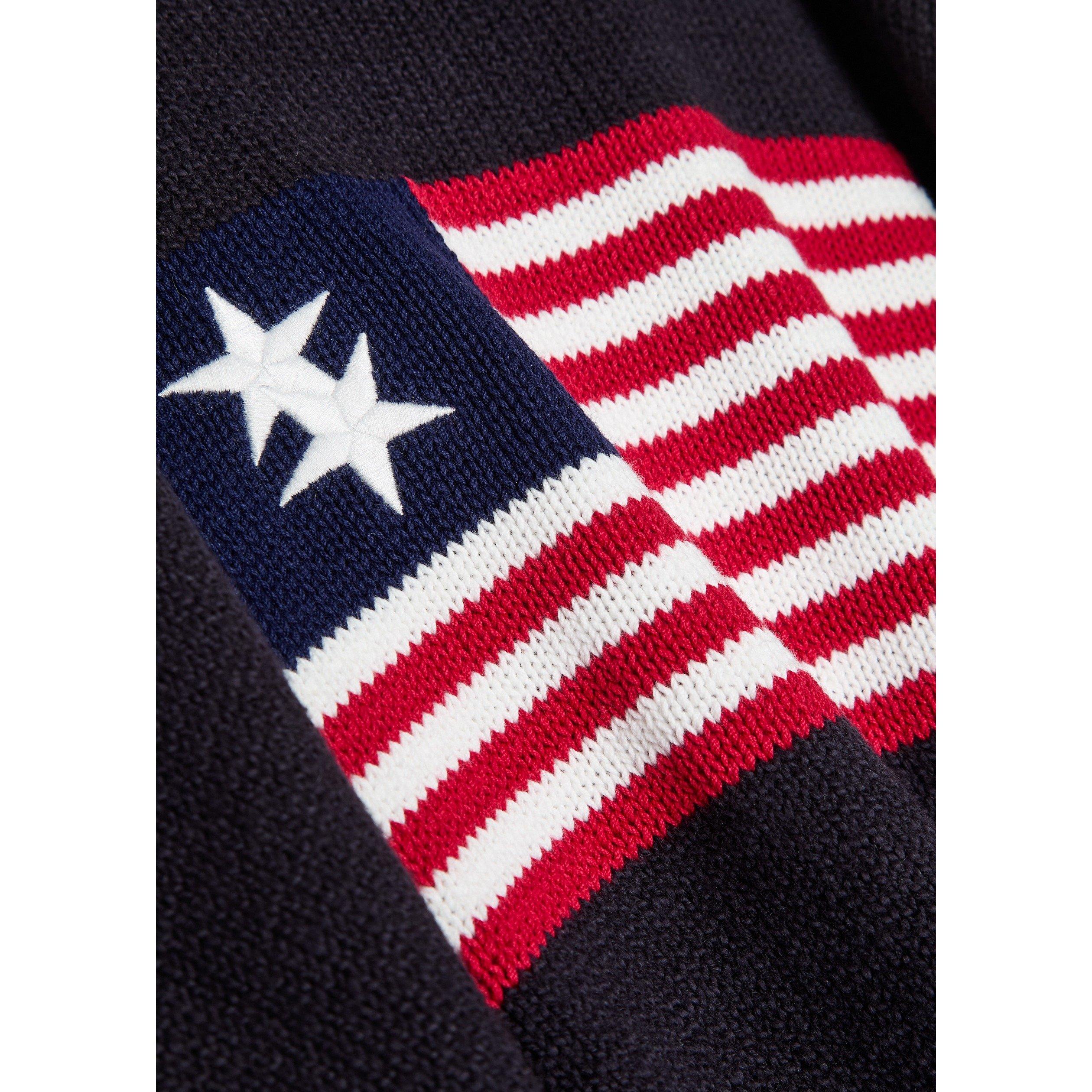 NAVY - Cole Buxton - CB TWO STAR FLAG KNIT SWEATER - 4