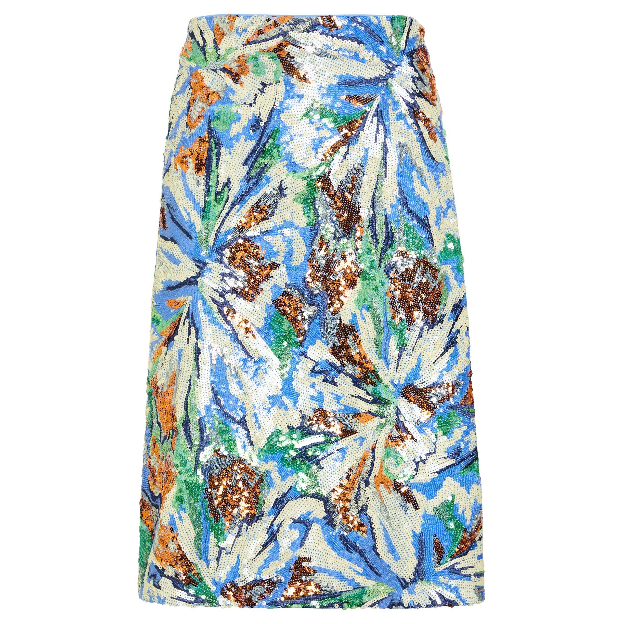 MULTICOLOURED - Rabanne - Women's Floral Sequin Midi Skirt - 1