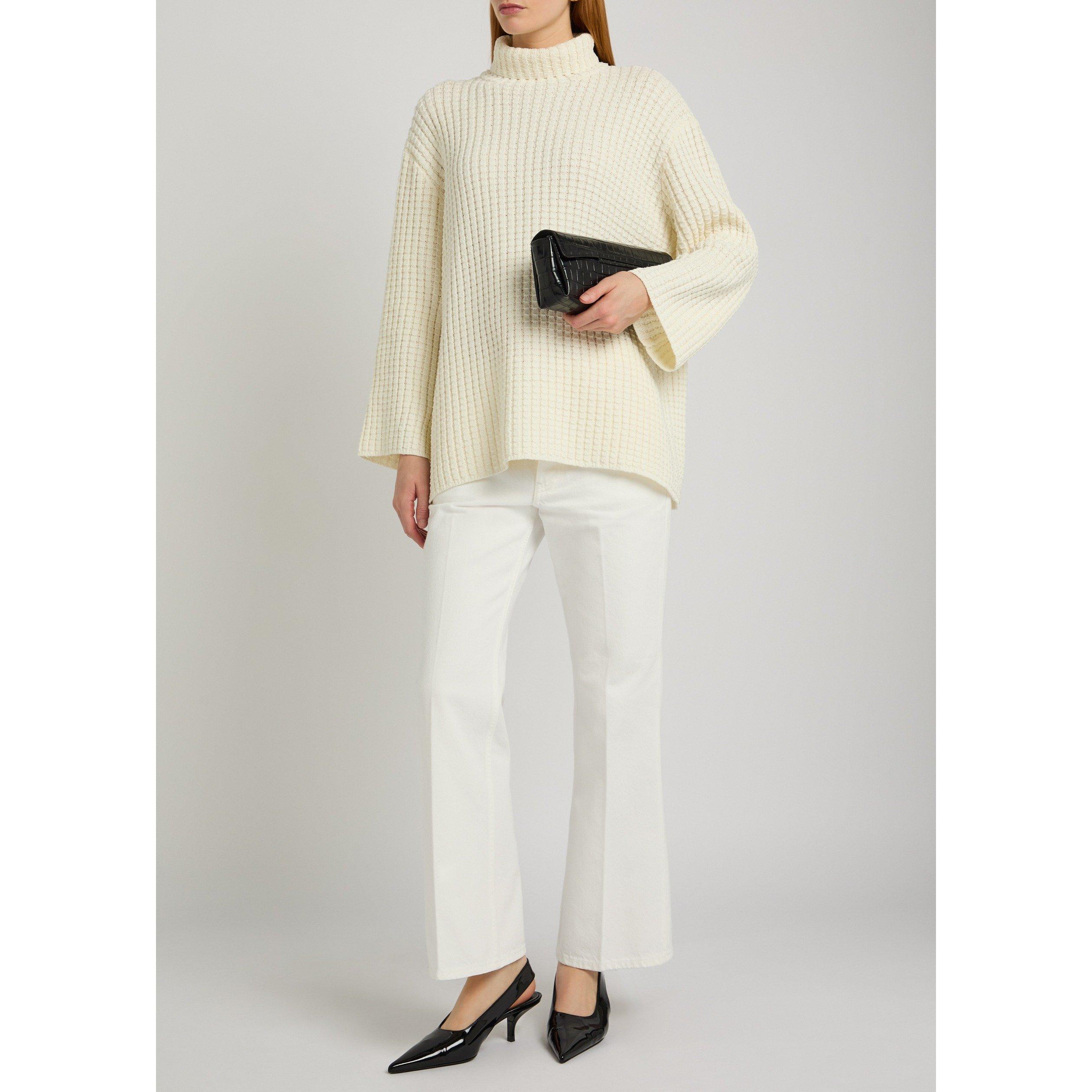 OFF WHITE - Toteme - Women's Kick-Flare Cotton Bootcut Jeans - 5