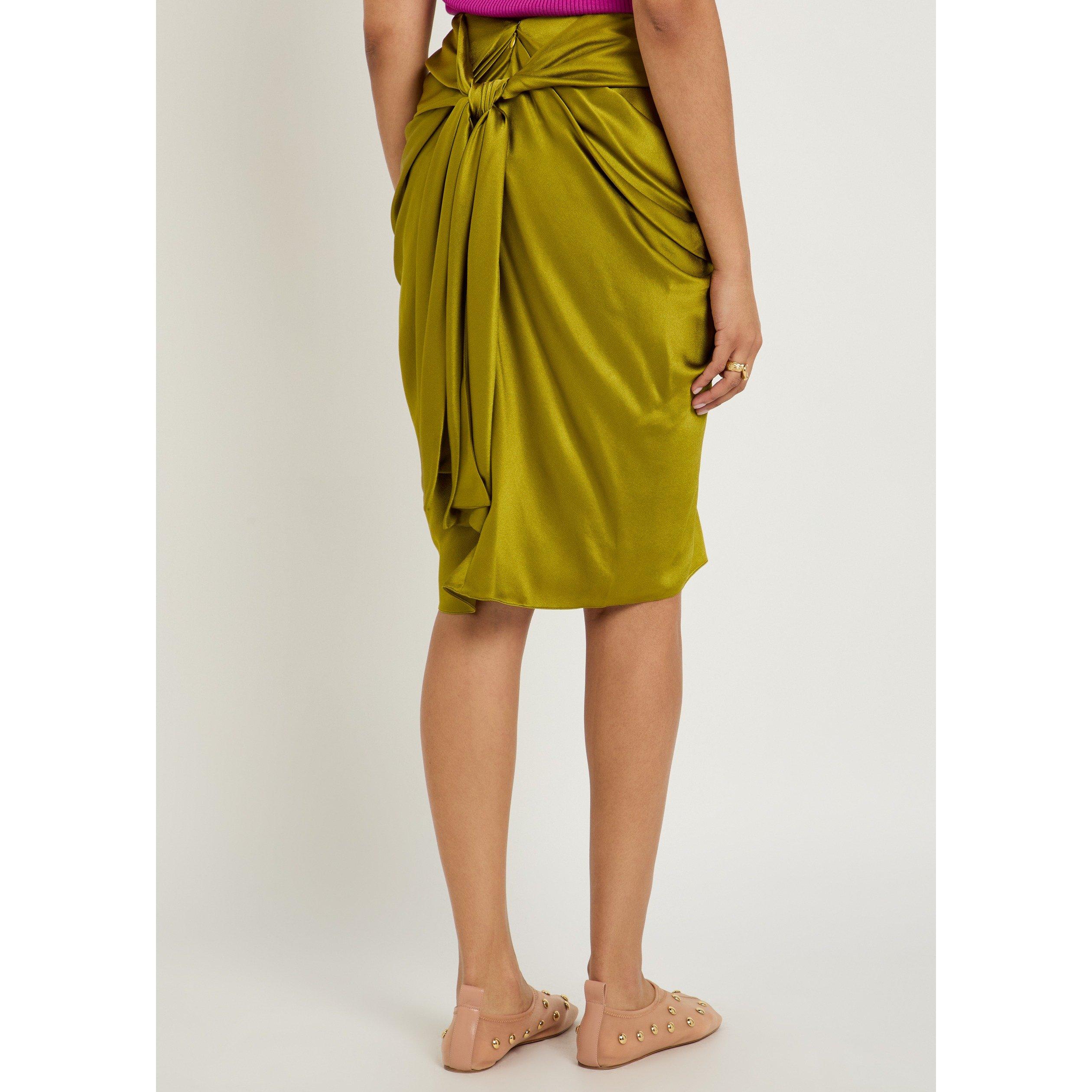OLIVE - Chloe - Women's Slim-Fit Silk Midi Skirt - 3