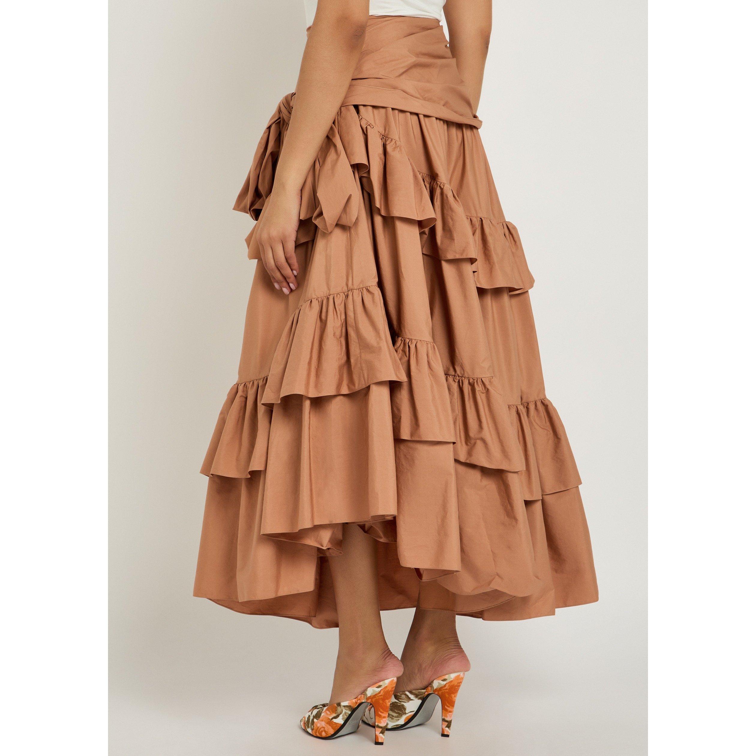 LIGHT PINK - Chloe - Women's Cotton Tiered Relaxed-Fit Maxi Skirt - 3