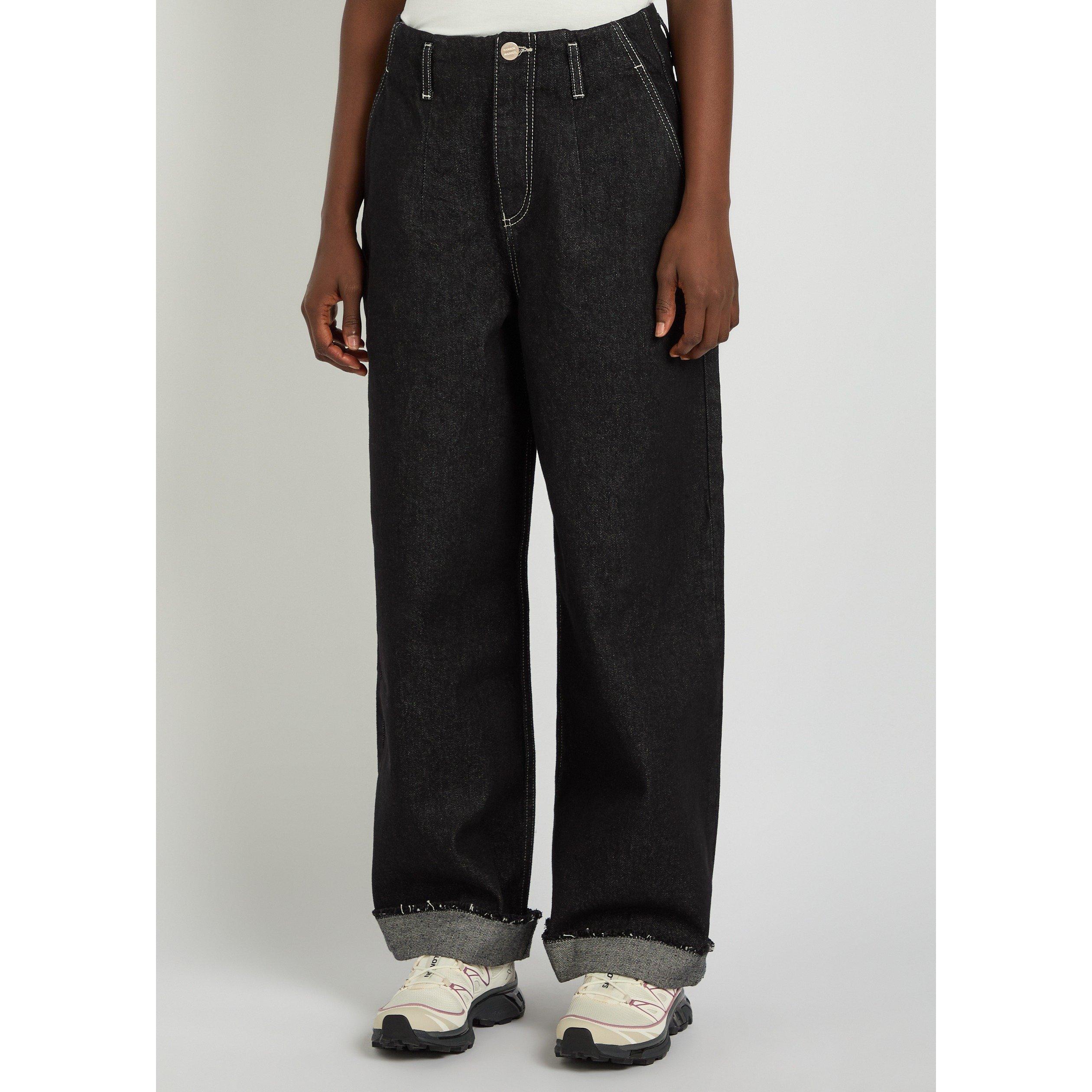 BLACK - Damson Madder - Women's Pascal Loose-Fit Cotton Wide Jeans - 2