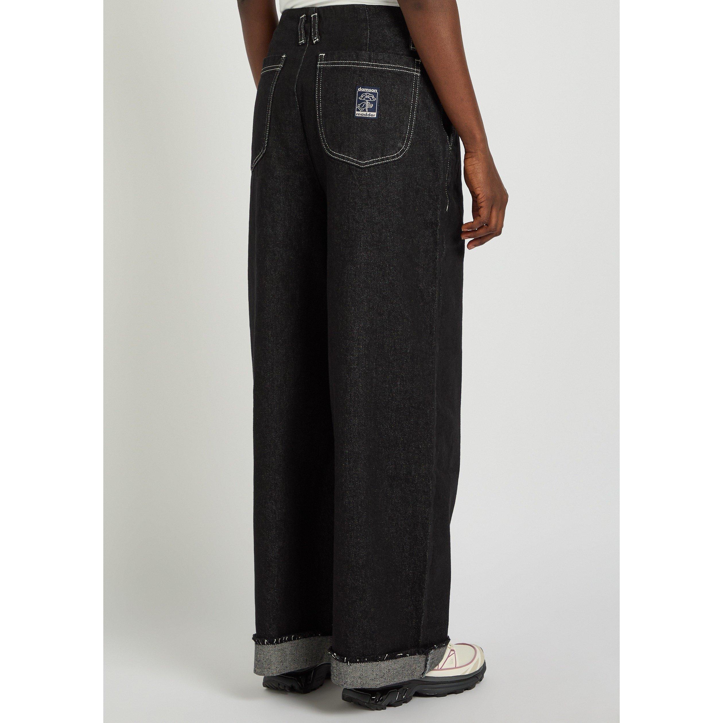 BLACK - Damson Madder - Women's Pascal Loose-Fit Cotton Wide Jeans - 3