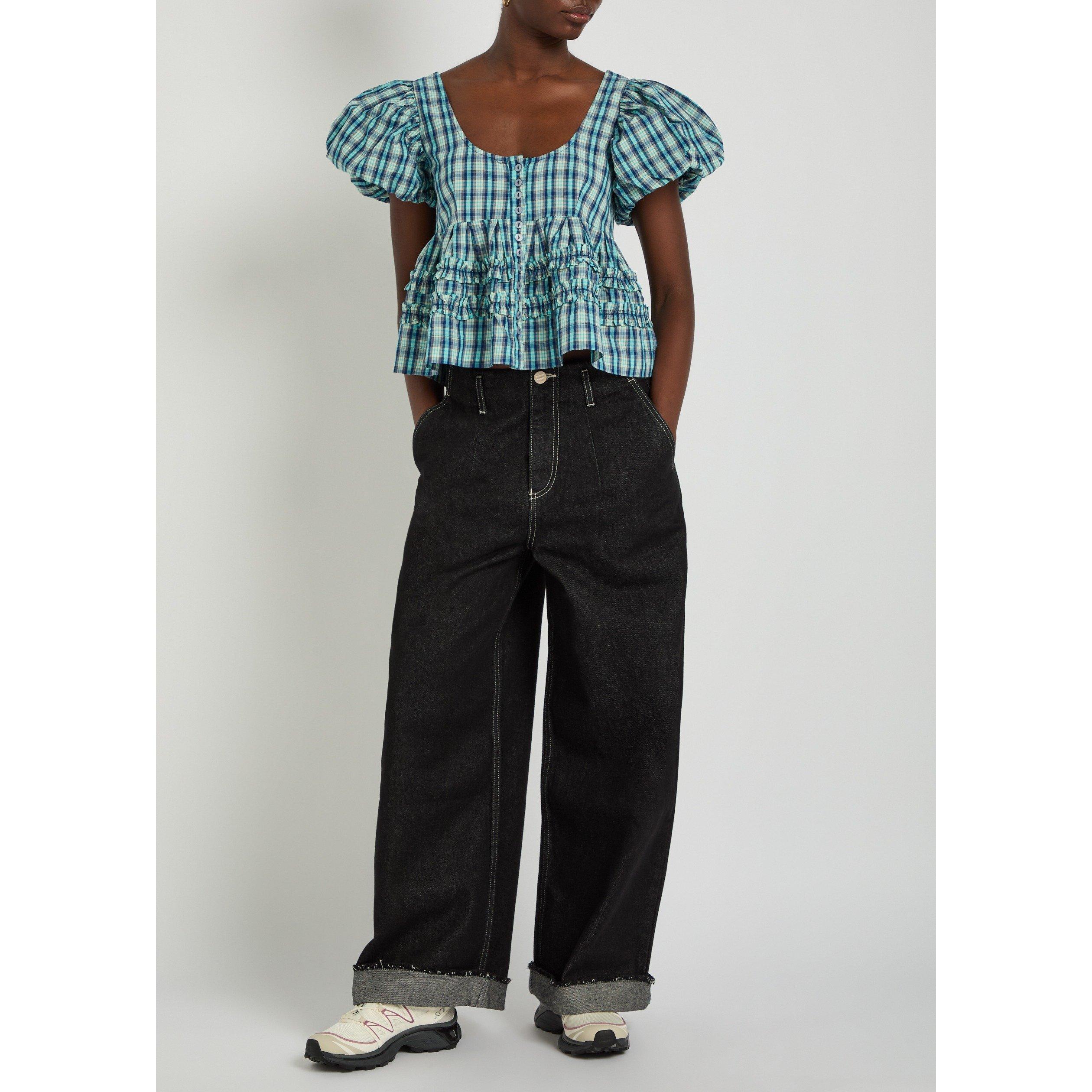 BLACK - Damson Madder - Women's Pascal Loose-Fit Cotton Wide Jeans - 5
