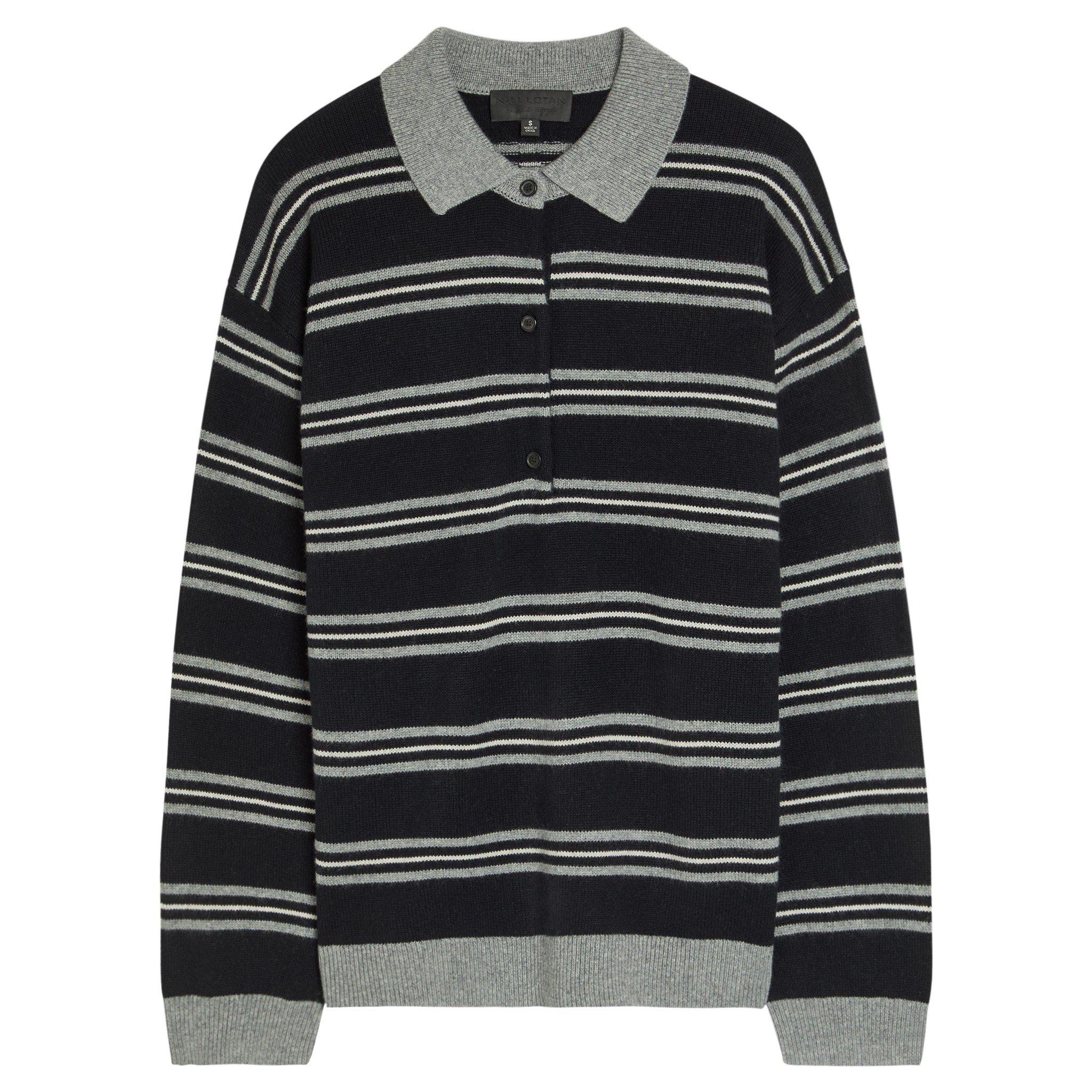 GREY AND OTHER - Nili Lotan - GALVEZ STRIPE POLO