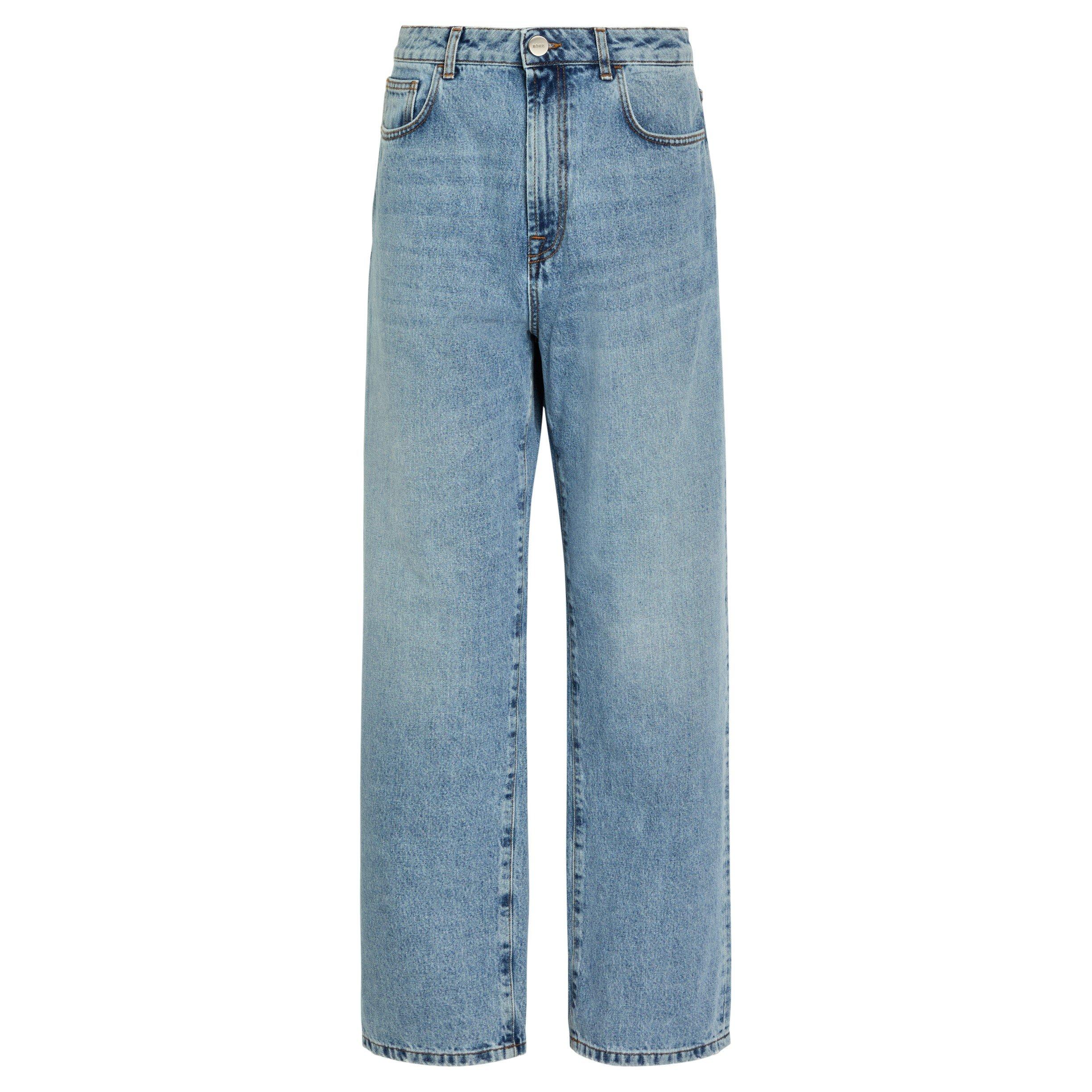 BLUE - Rohe - Women's Signature Baggy Cotton Wide Jeans - 1