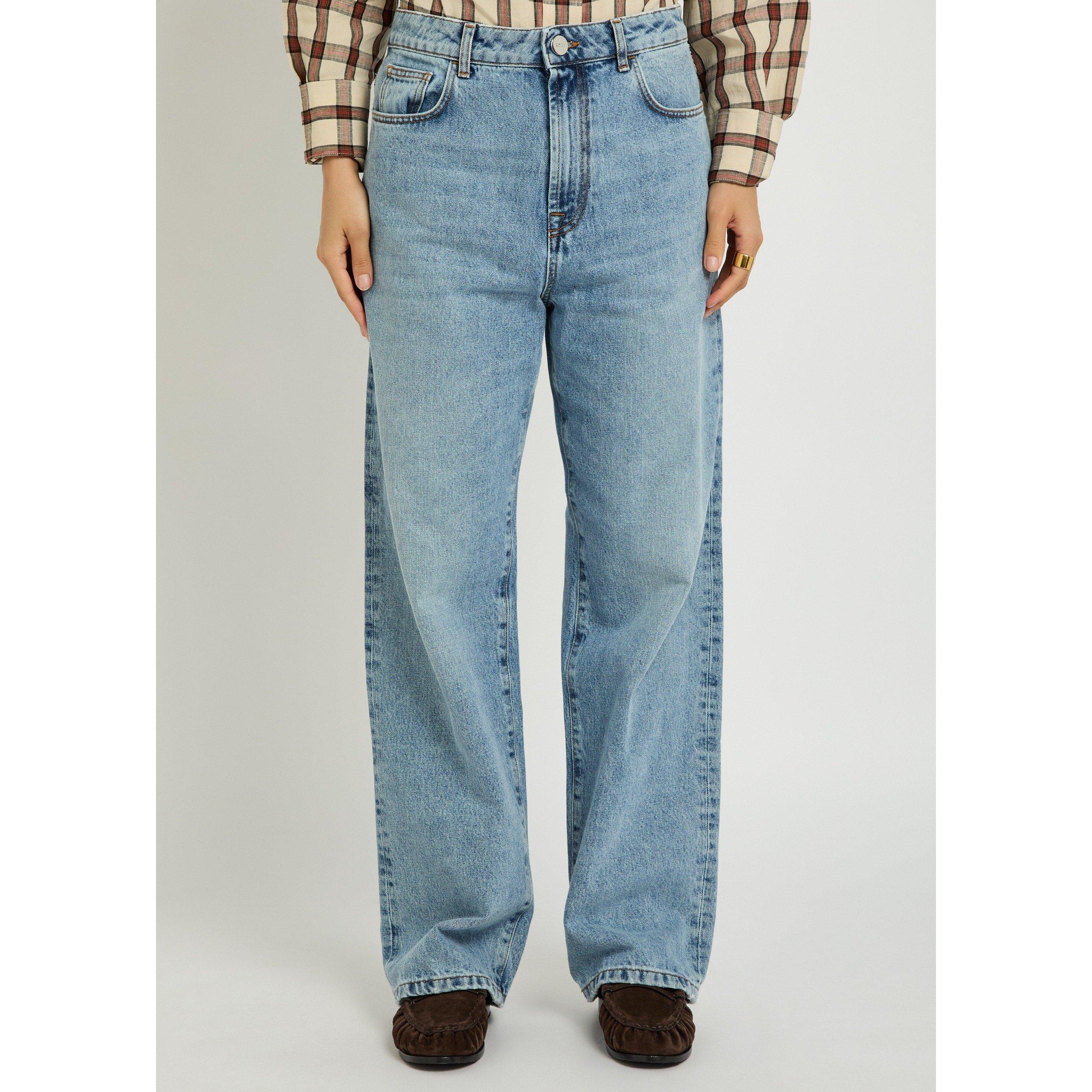 BLUE - Rohe - Women's Signature Baggy Cotton Wide Jeans - 2